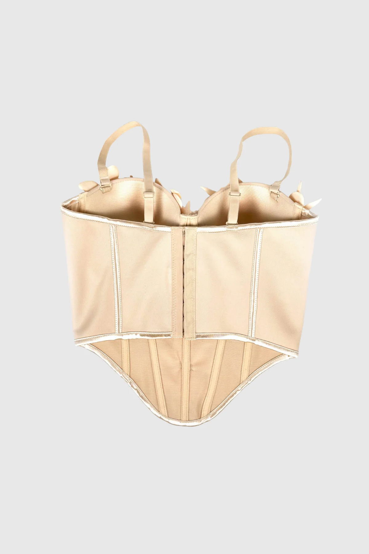 Floral Corset Spaghetti Top in Apricot - Elegant Romantic Style