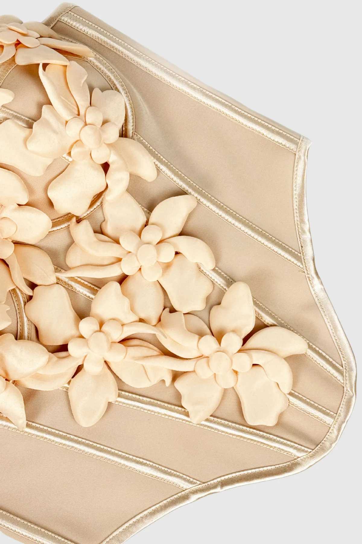 Floral Corset Spaghetti Top in Apricot - Elegant Romantic Style