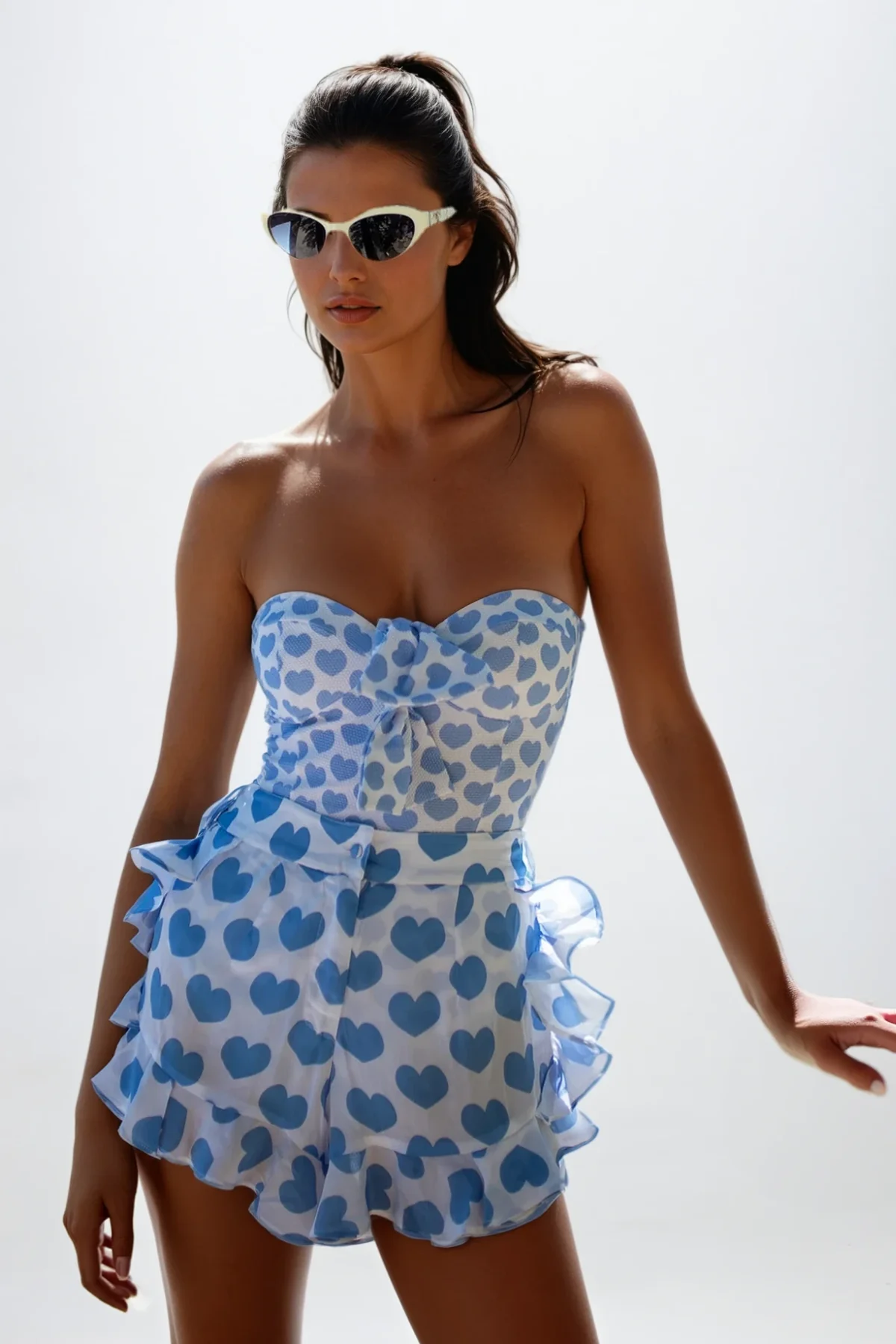 Blue Heart Sleeveless Swimwear for Women