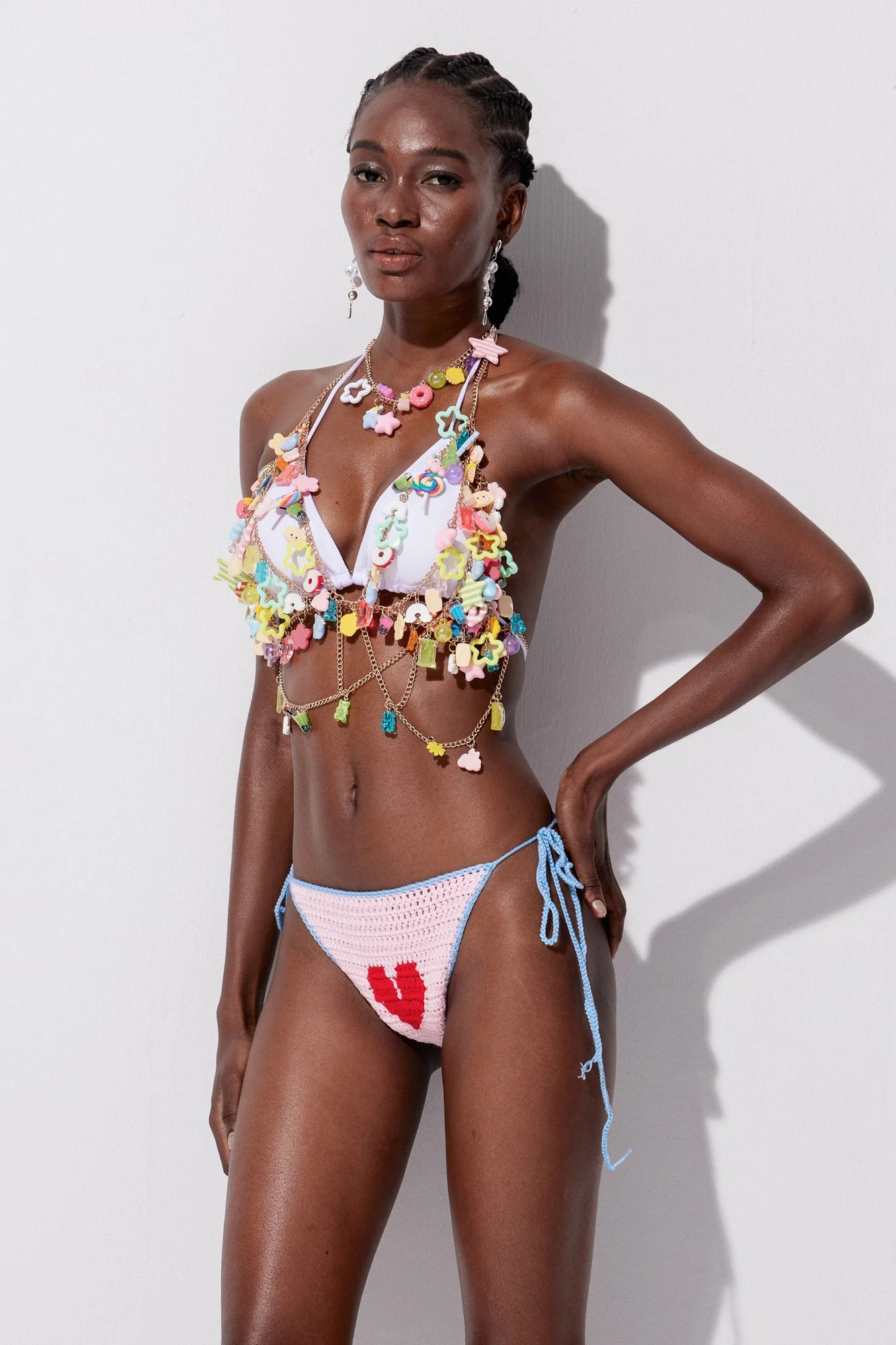 Stunning Pink Halter Neck Chain Top for Statement Styling