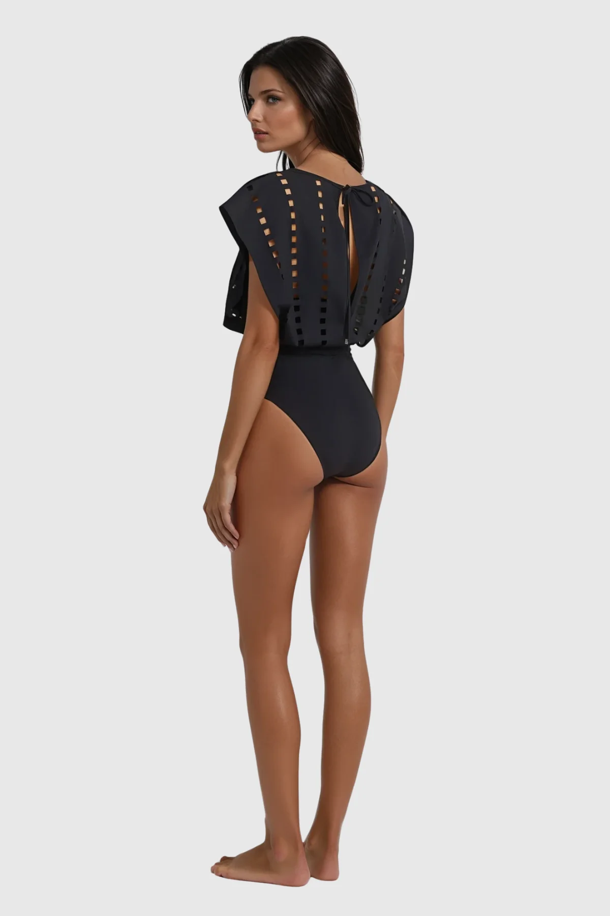 Chic Black Cutout Sleeveless Swimsuit for Women | Winoc Style