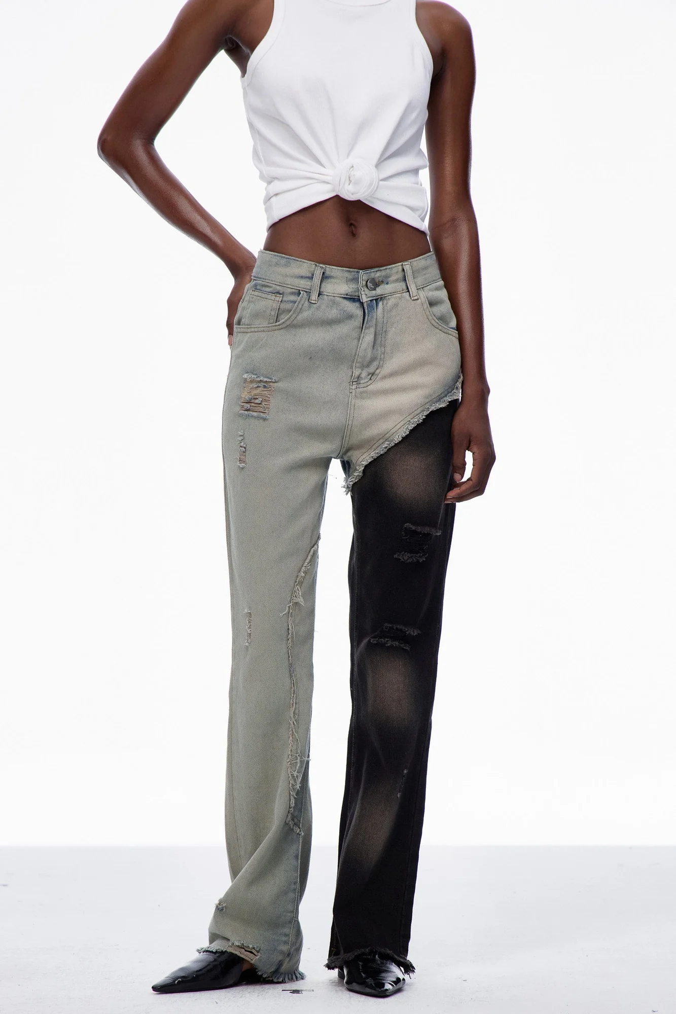 Distressed Deconstruct Jeans - Urban Edge Style