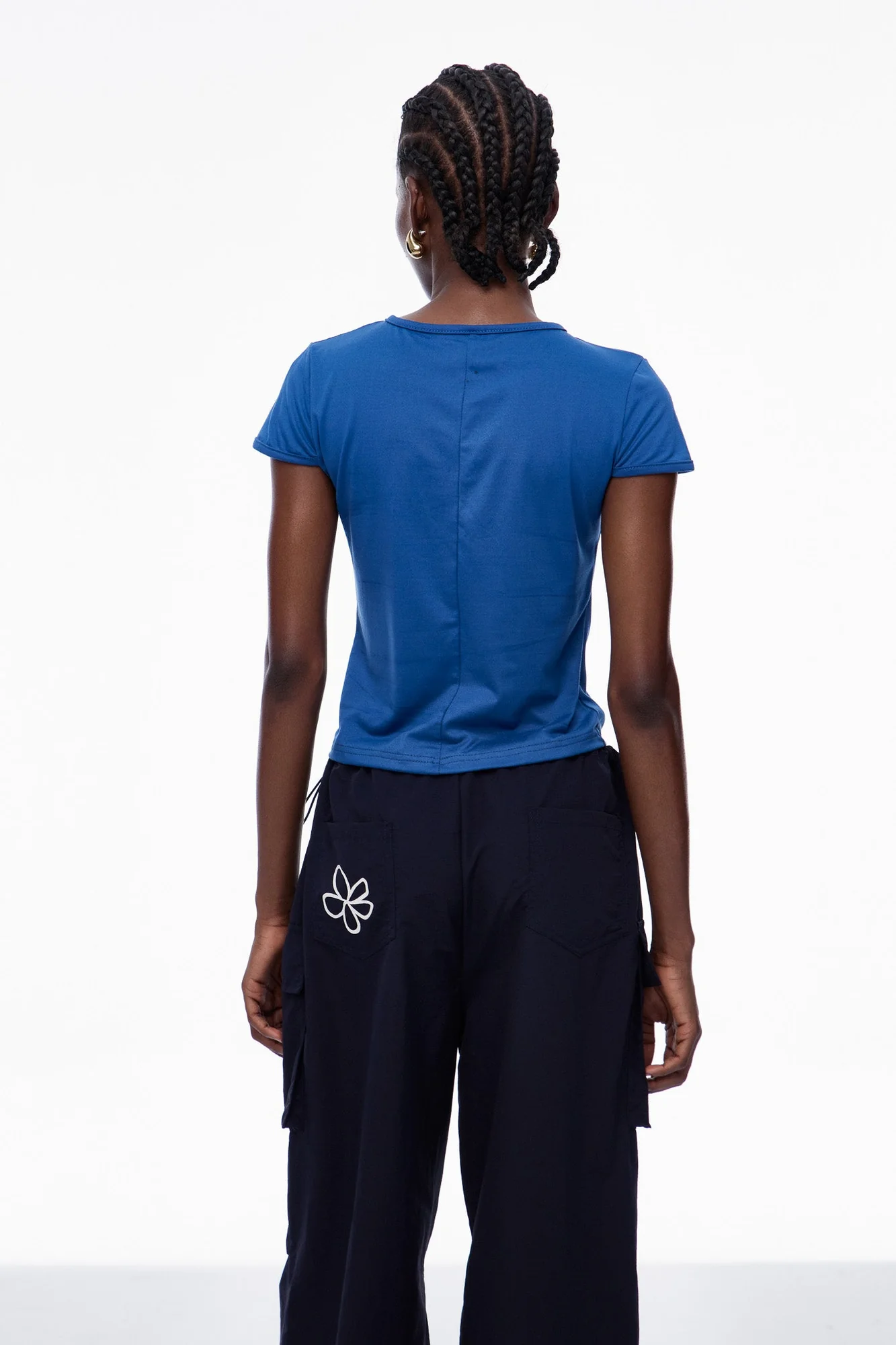 Star Cutout Lace Up Top in Blue | Edgy Urban Edge Style