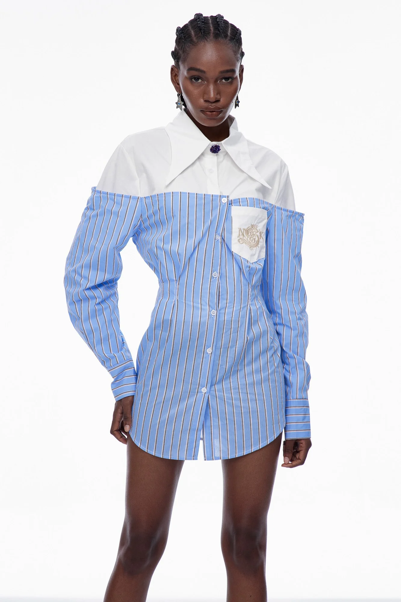 Blue Deconstruct Stripe Shirt