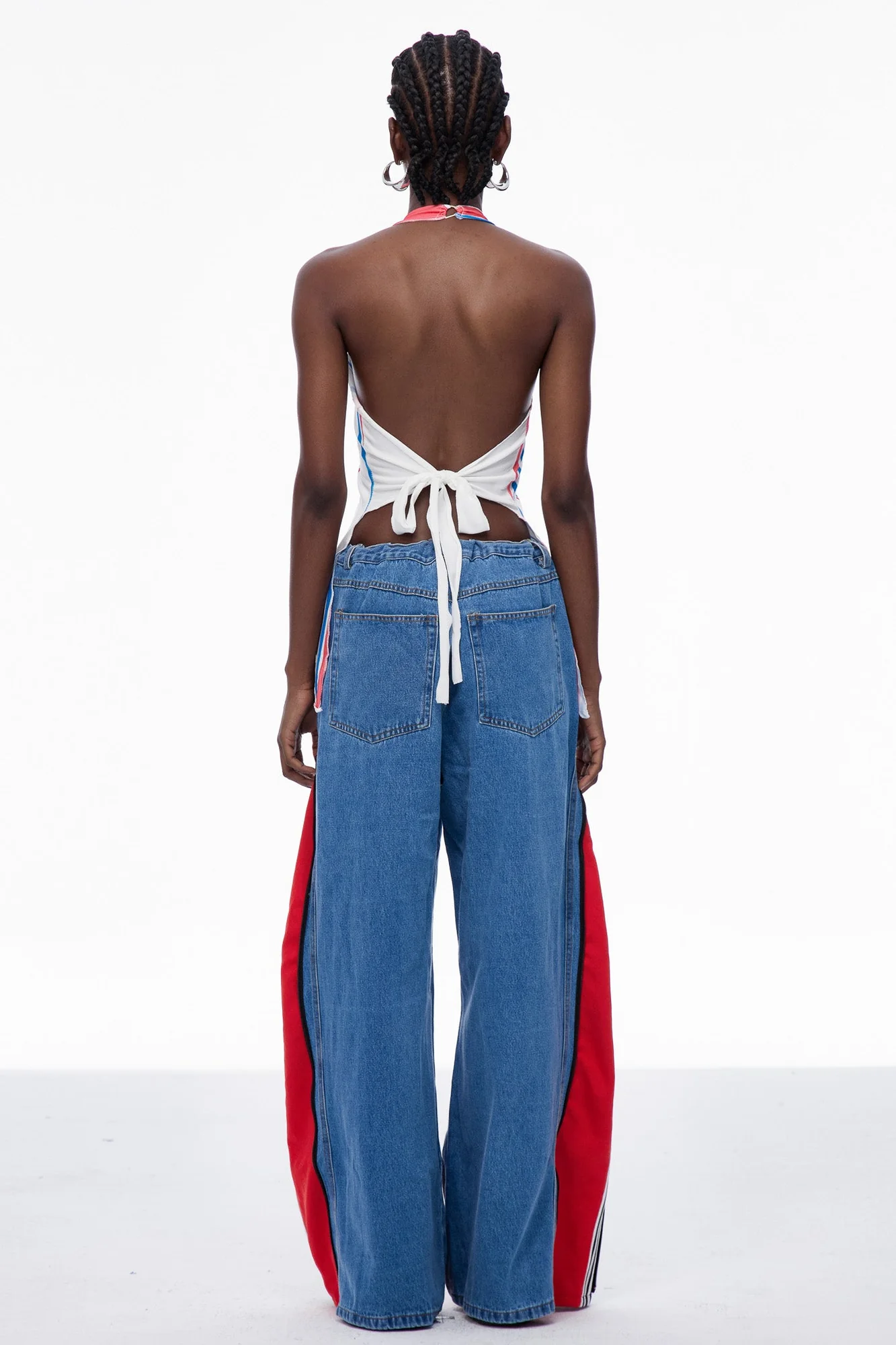 White Halter Neck Printed Top - Stylish Cap Sleeve Design