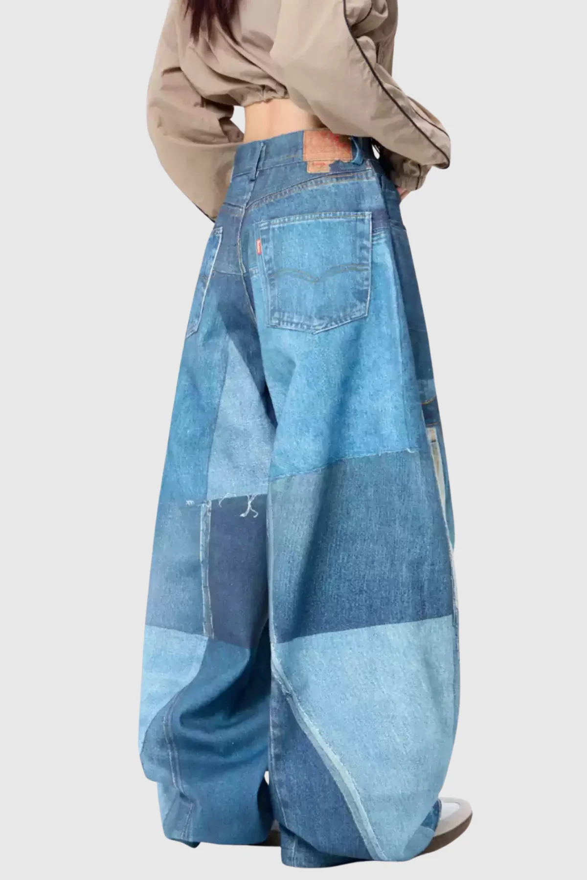 Blue Chagatai Print Baggy Jeans - Urban Edge Fashion