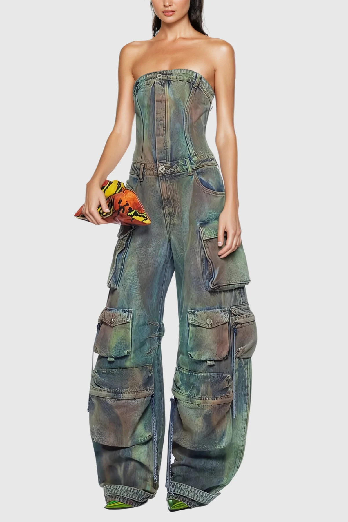 Camouflage Denim Jumpsuit for Urban Edge Style