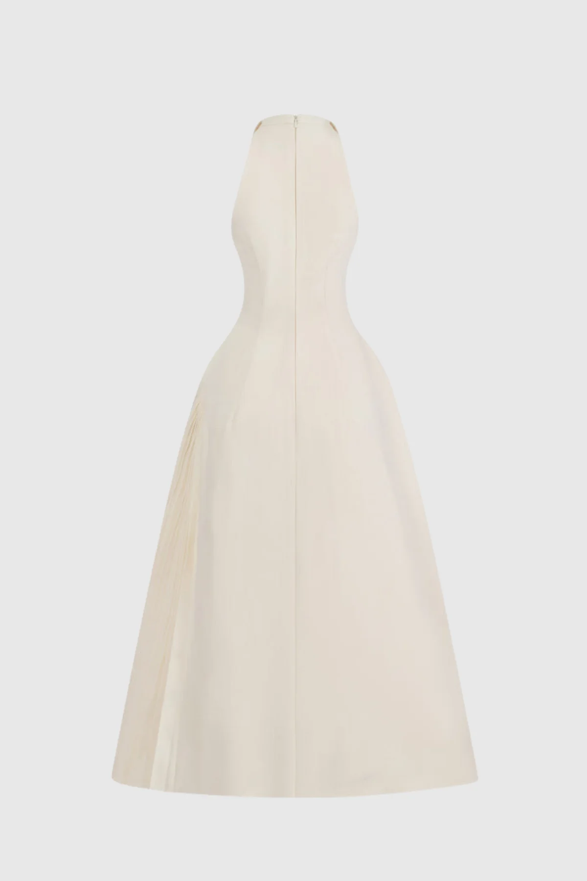 White Ruched Deconstruct Sleeveless Maxi Dress - Elegant Modern Design