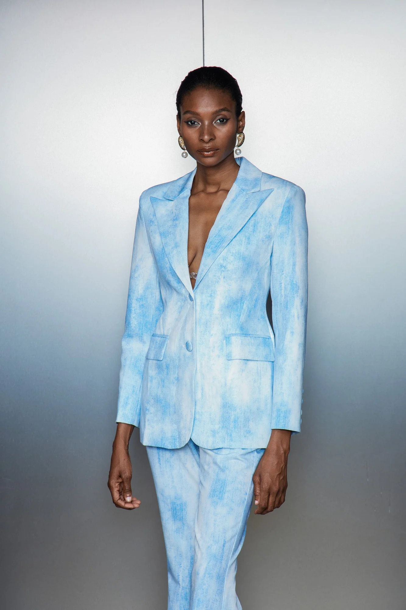 Blue Tie Dye Hayley Blazer and Pants Set