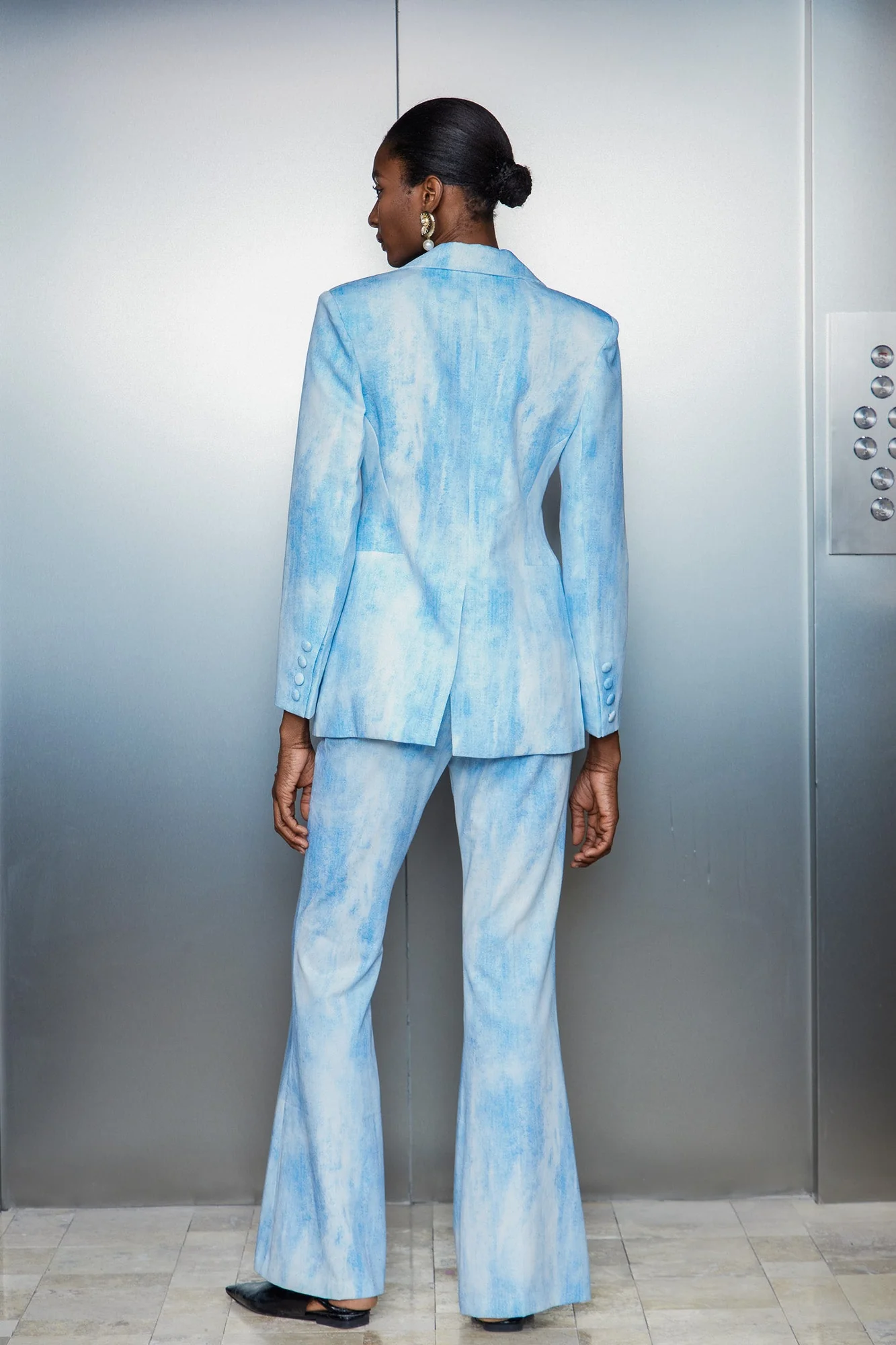 Blue Tie Dye Hayley Blazer and Pants Set