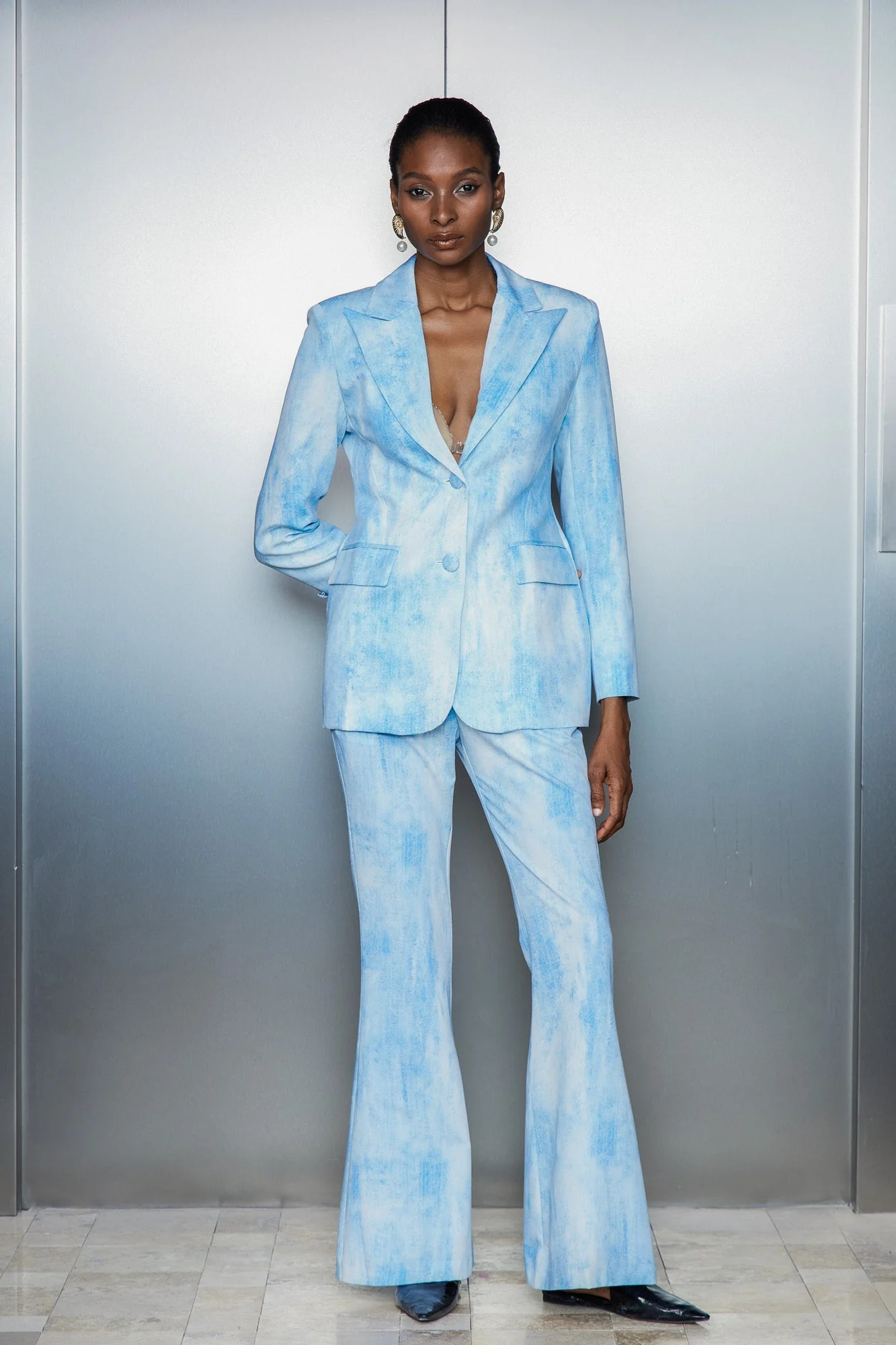 Blue Tie Dye Hayley Blazer and Pants Set