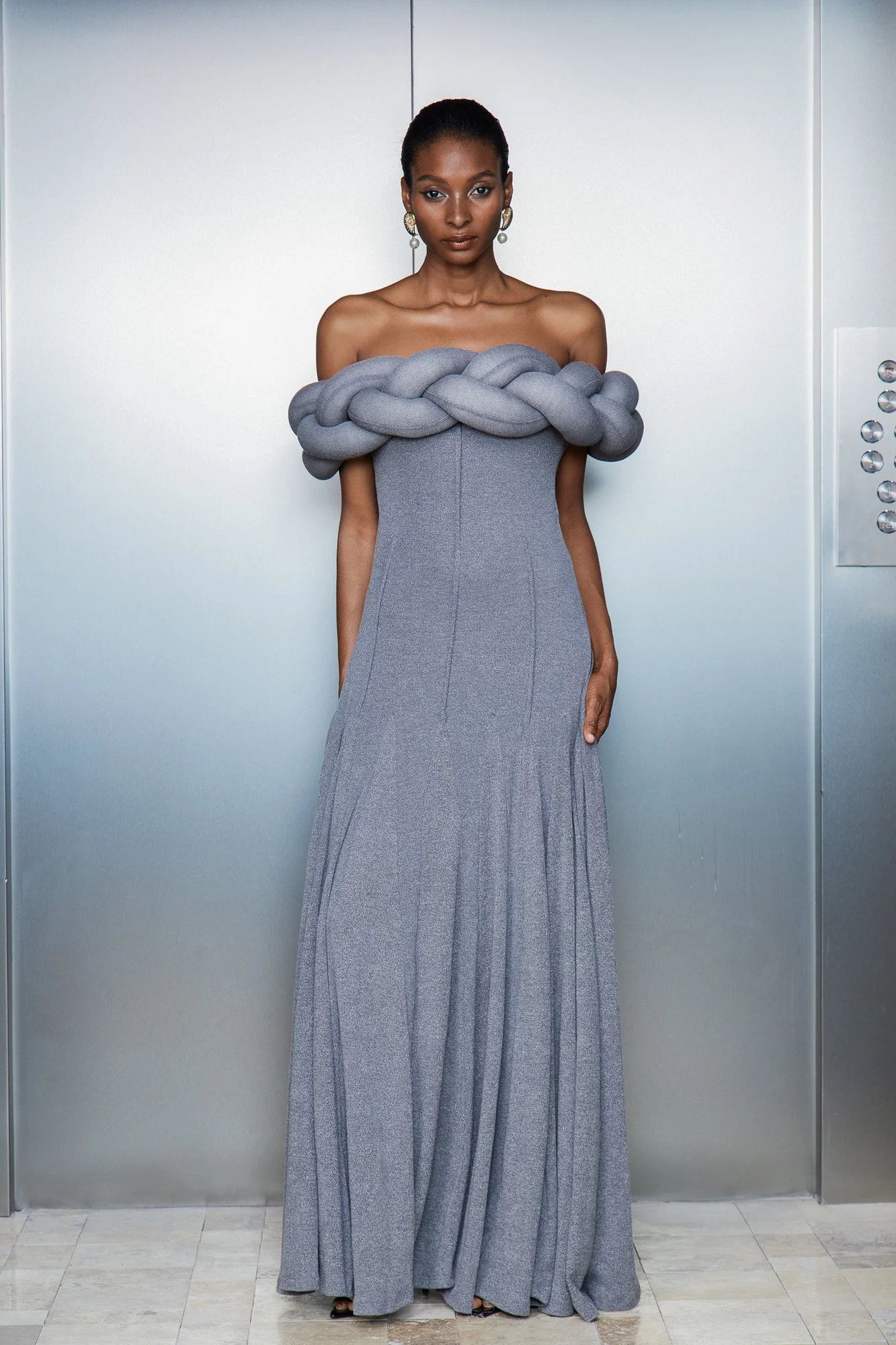 Elegant Ruffle Maxi Dress - Off Shoulder Design