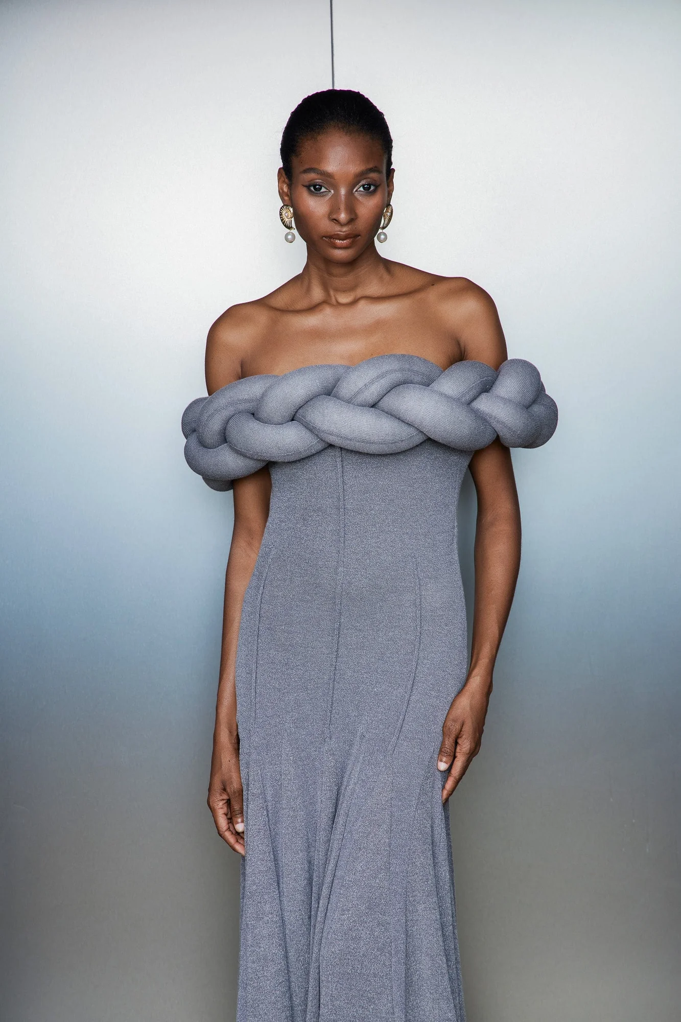 Elegant Ruffle Maxi Dress - Off Shoulder Design