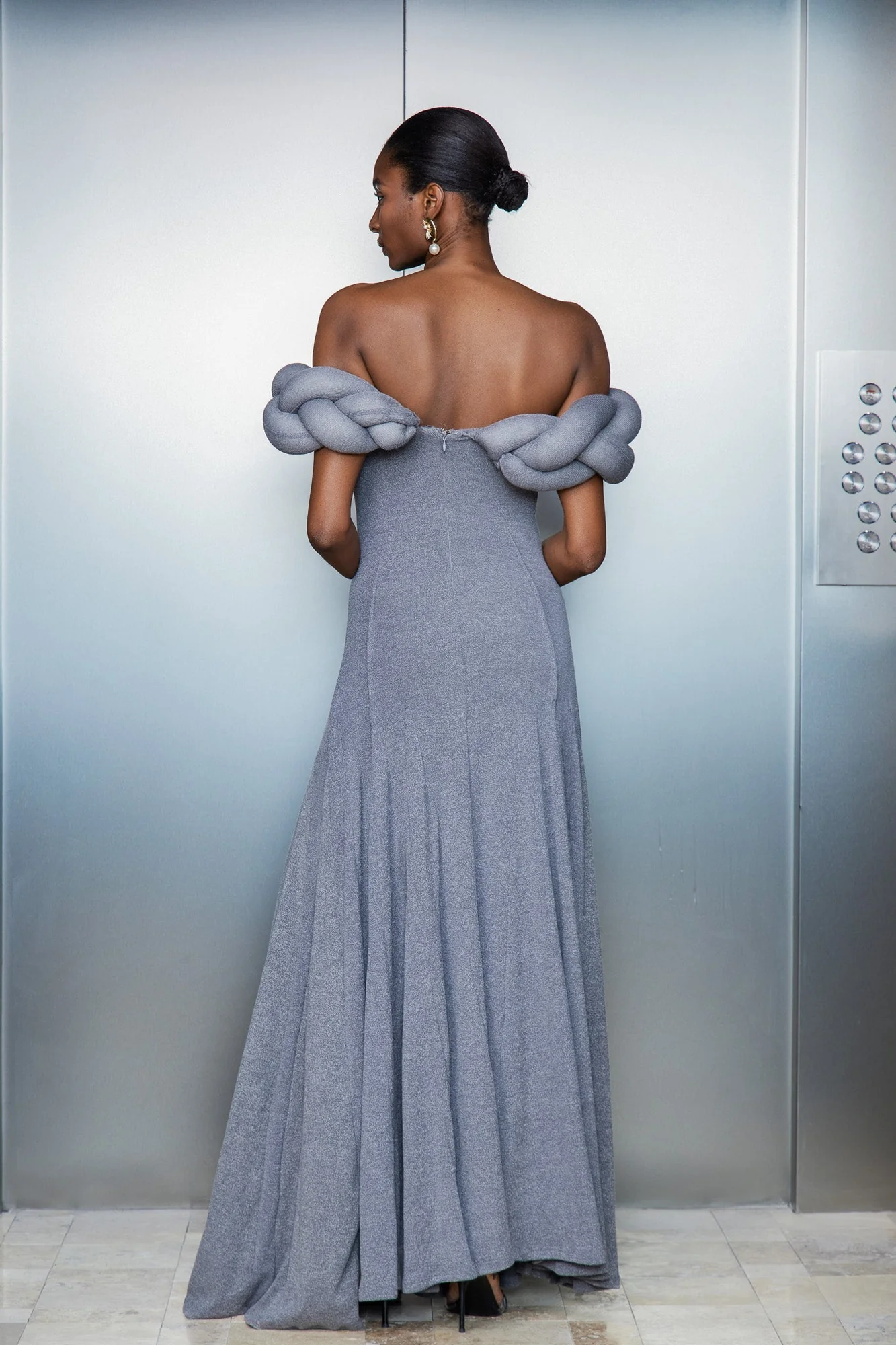 Elegant Ruffle Maxi Dress - Off Shoulder Design