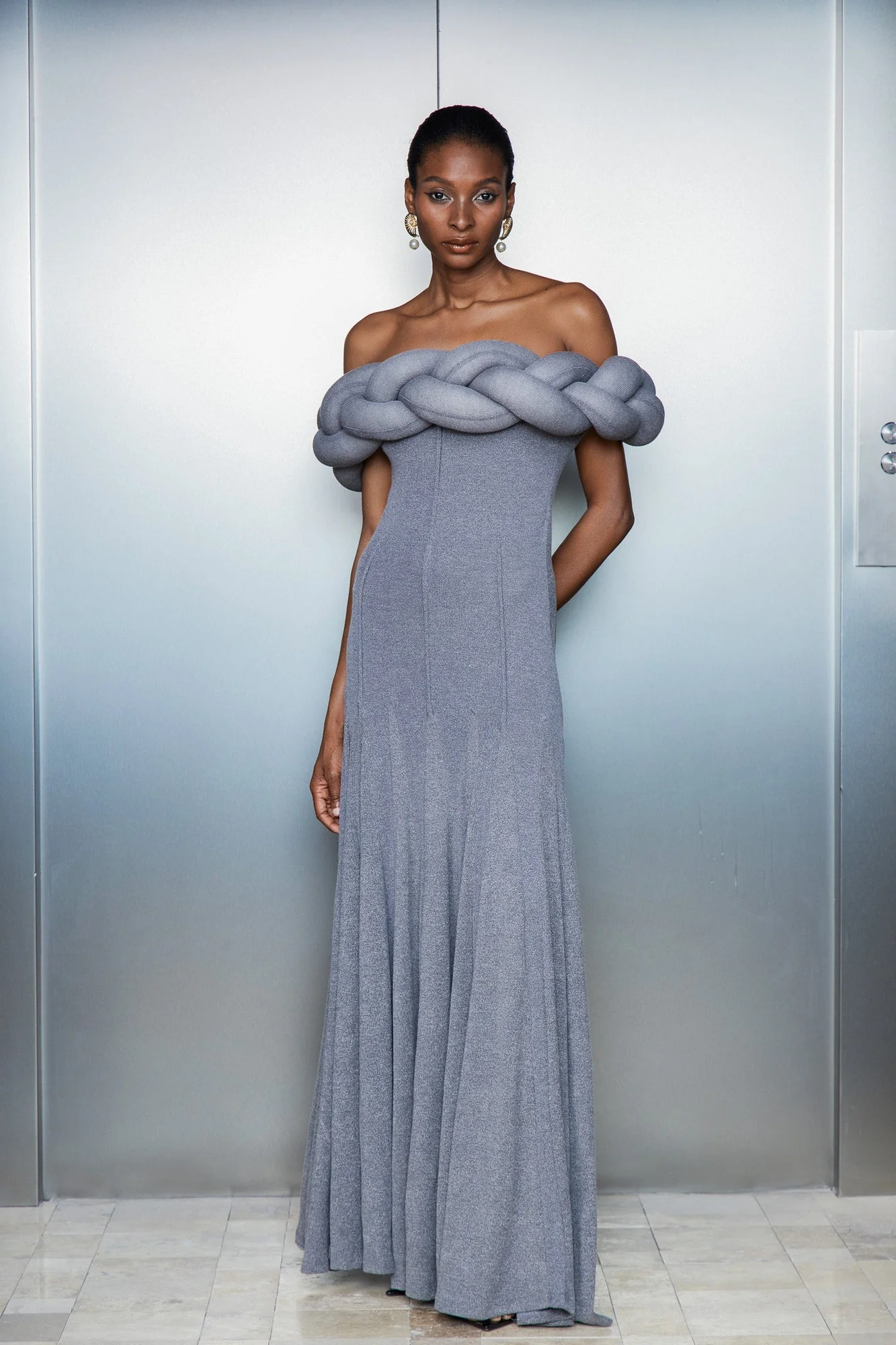 Elegant Ruffle Maxi Dress - Off Shoulder Design