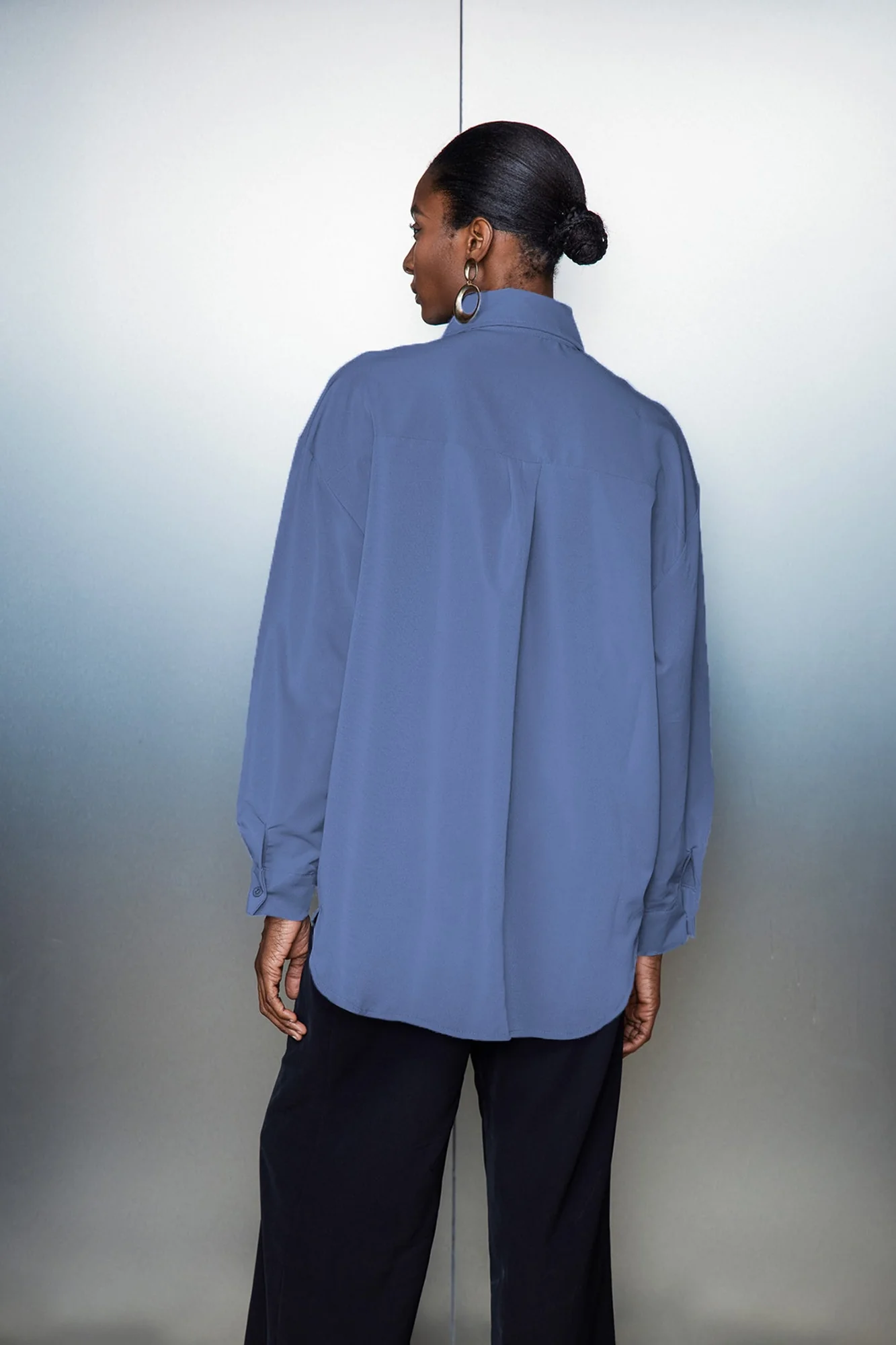 Fringe Floral Shirt in Blue | Elegant Tailored Top