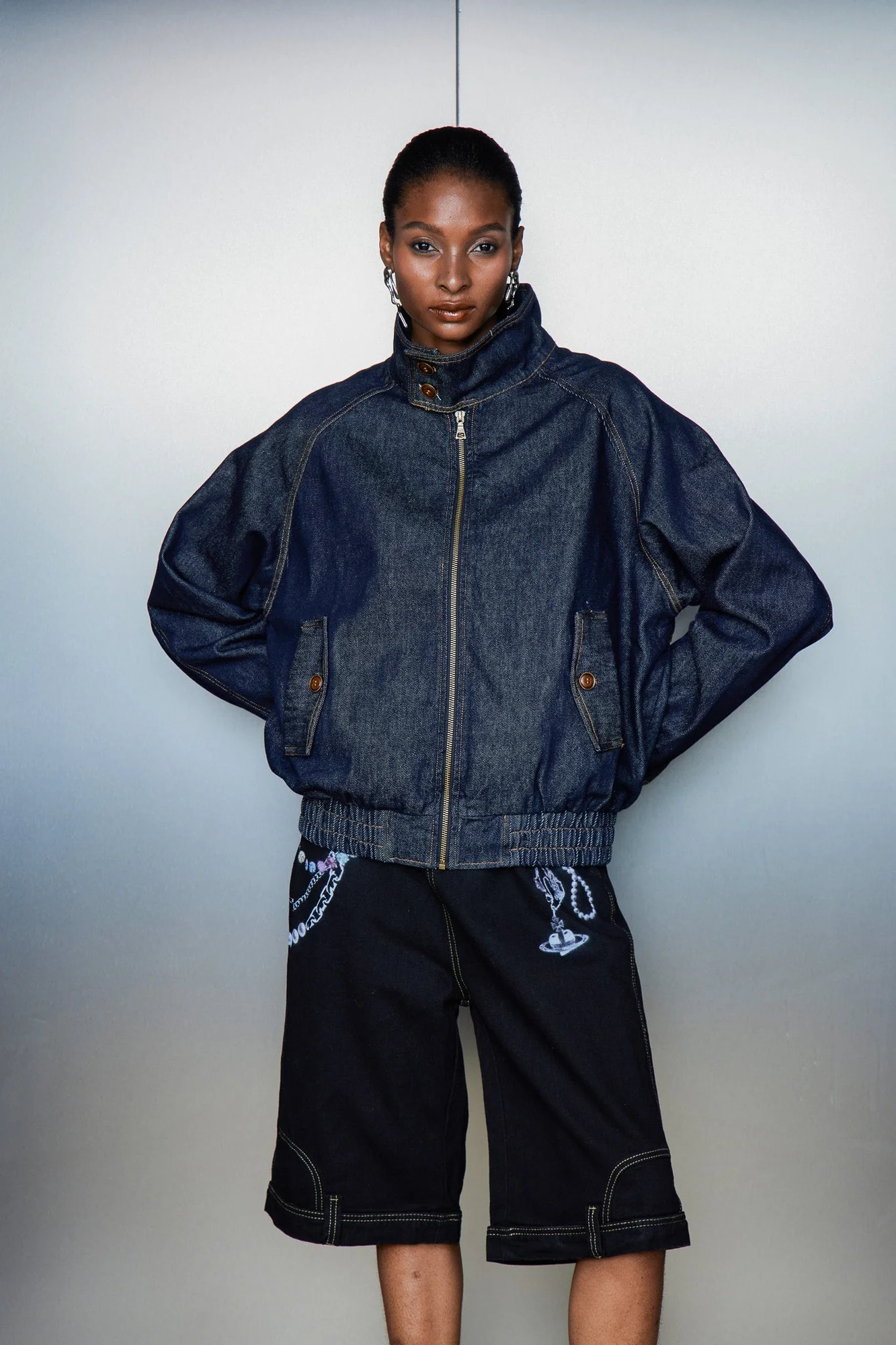 Modern Stand Collar Denim Jacket for Style and Comfort