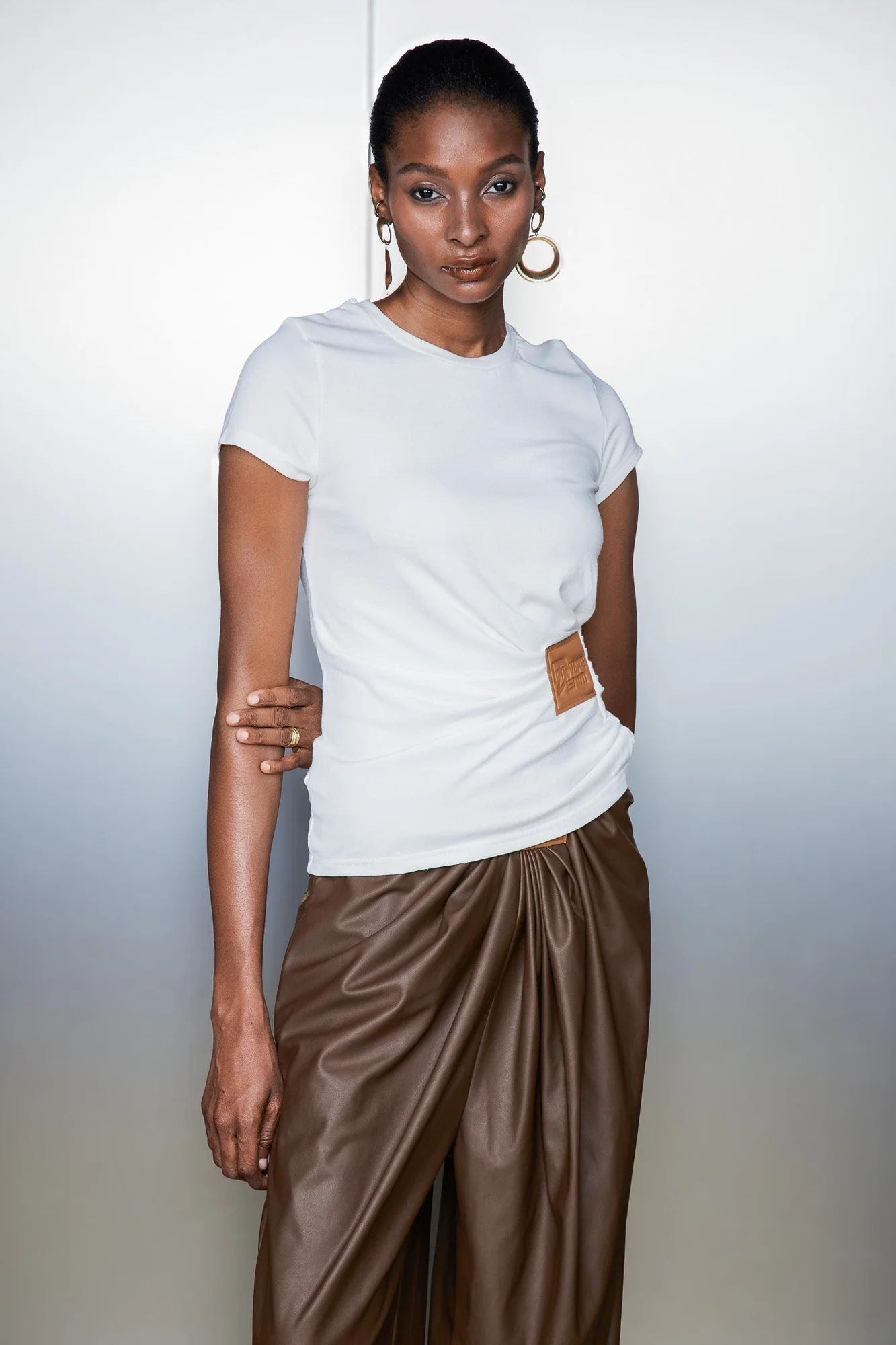 White Ruched T-Shirt for Women - Premium Comfort and Style