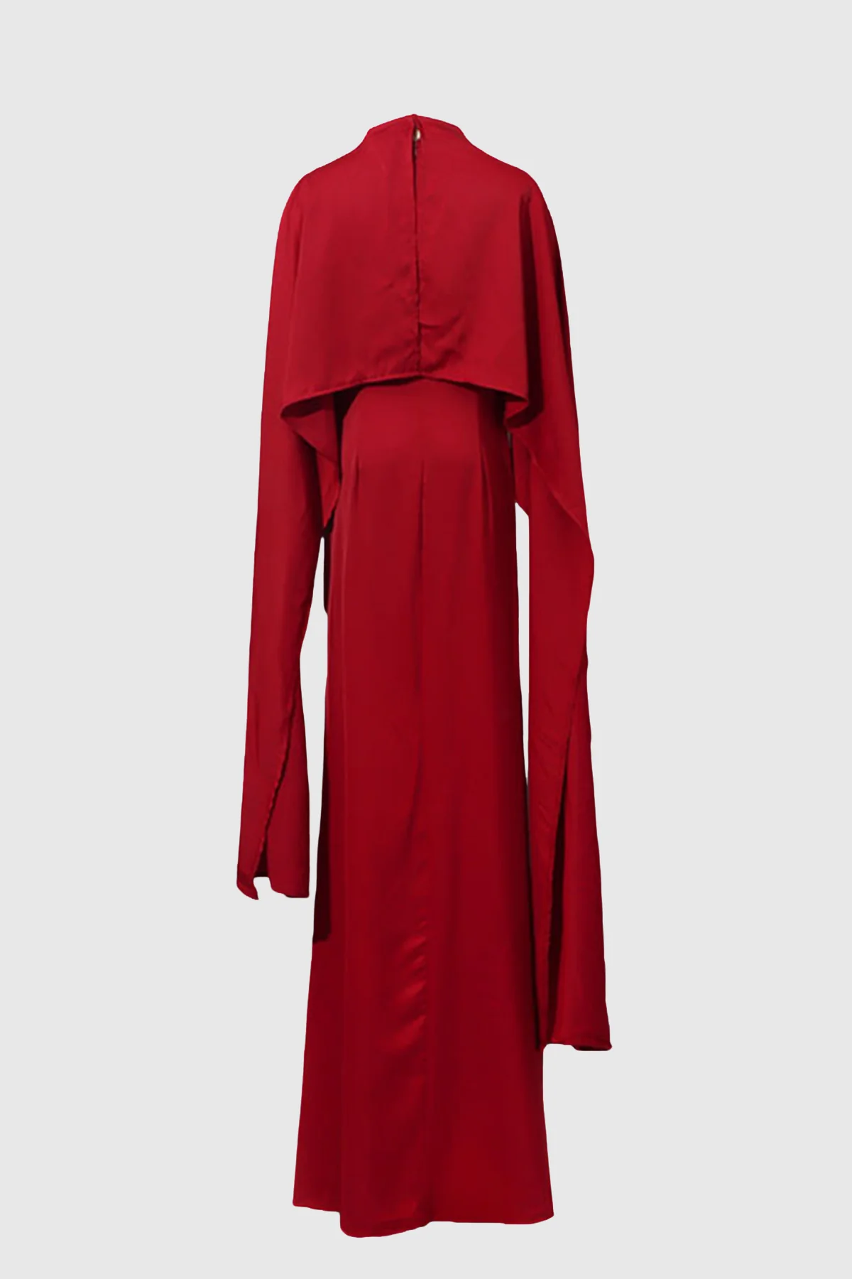 Red Shawl Collar Ruched Maxi Dress