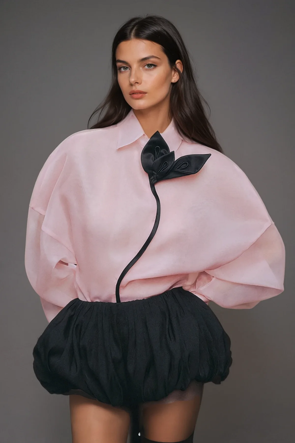Elegant Pink Balloon Sleeve Shirt for Sophisticated Wardrobe