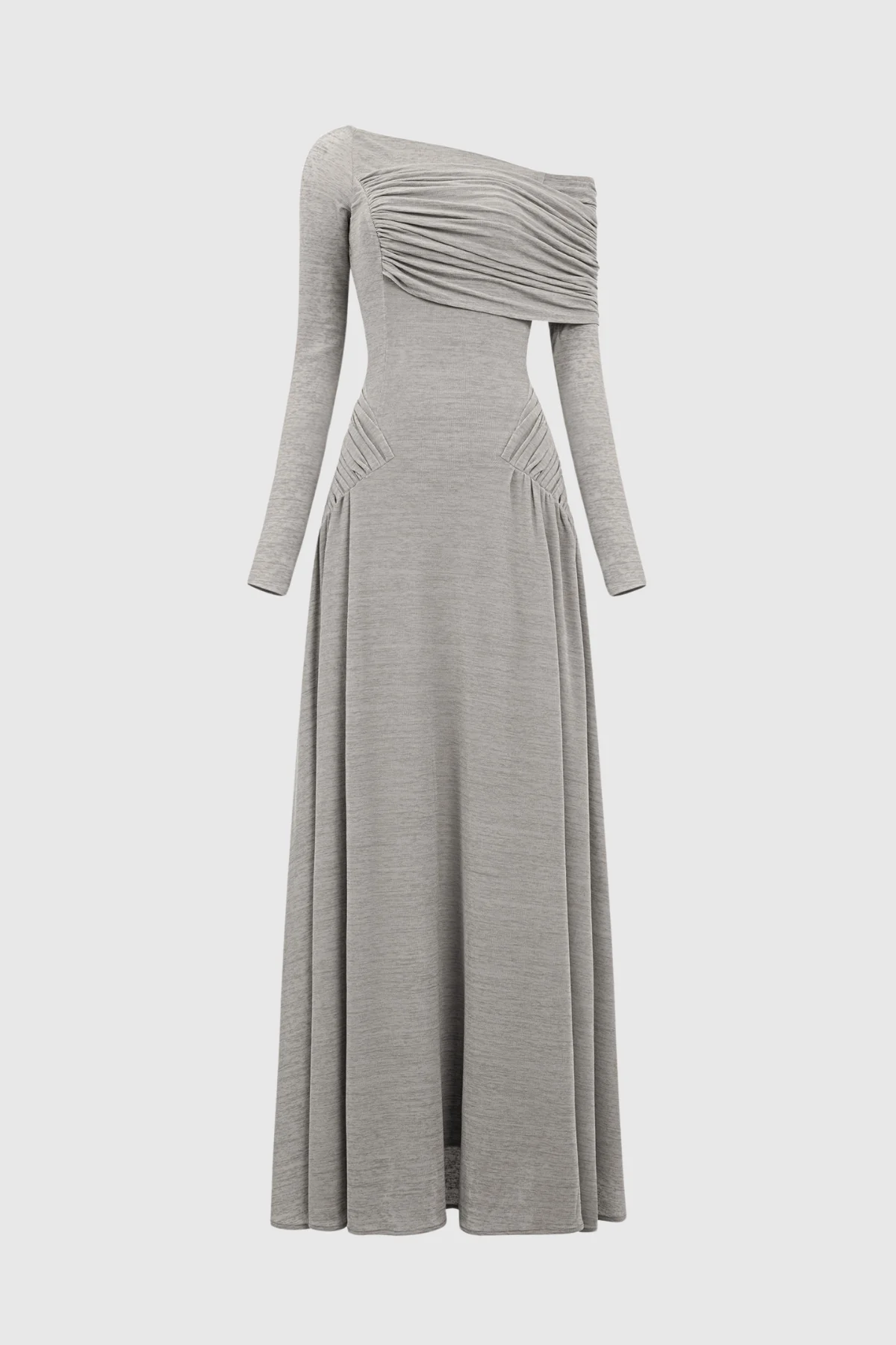 Classic Asymmetric Black Maxi Dress