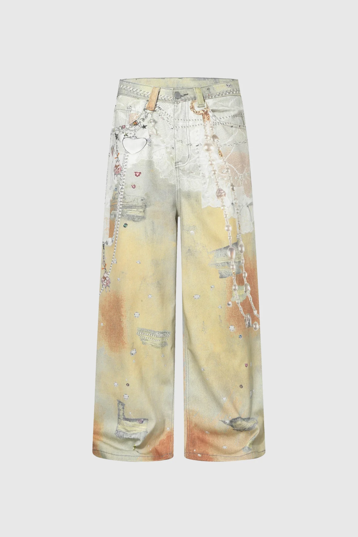 Yellow Printed Jeans for Women - Calum Print Hayley Style