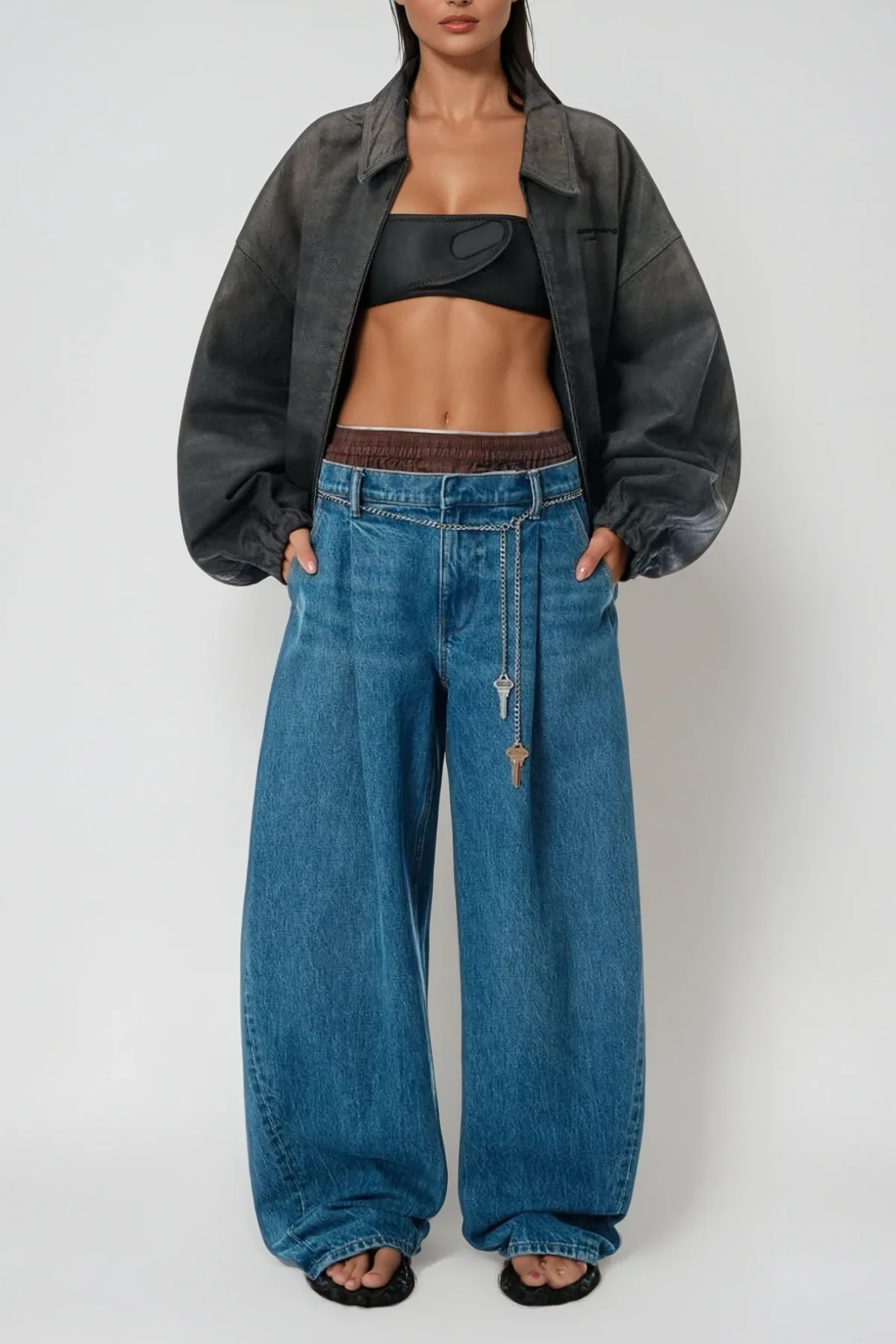 Blue Baggy Denim Jeans Urban Edge Style