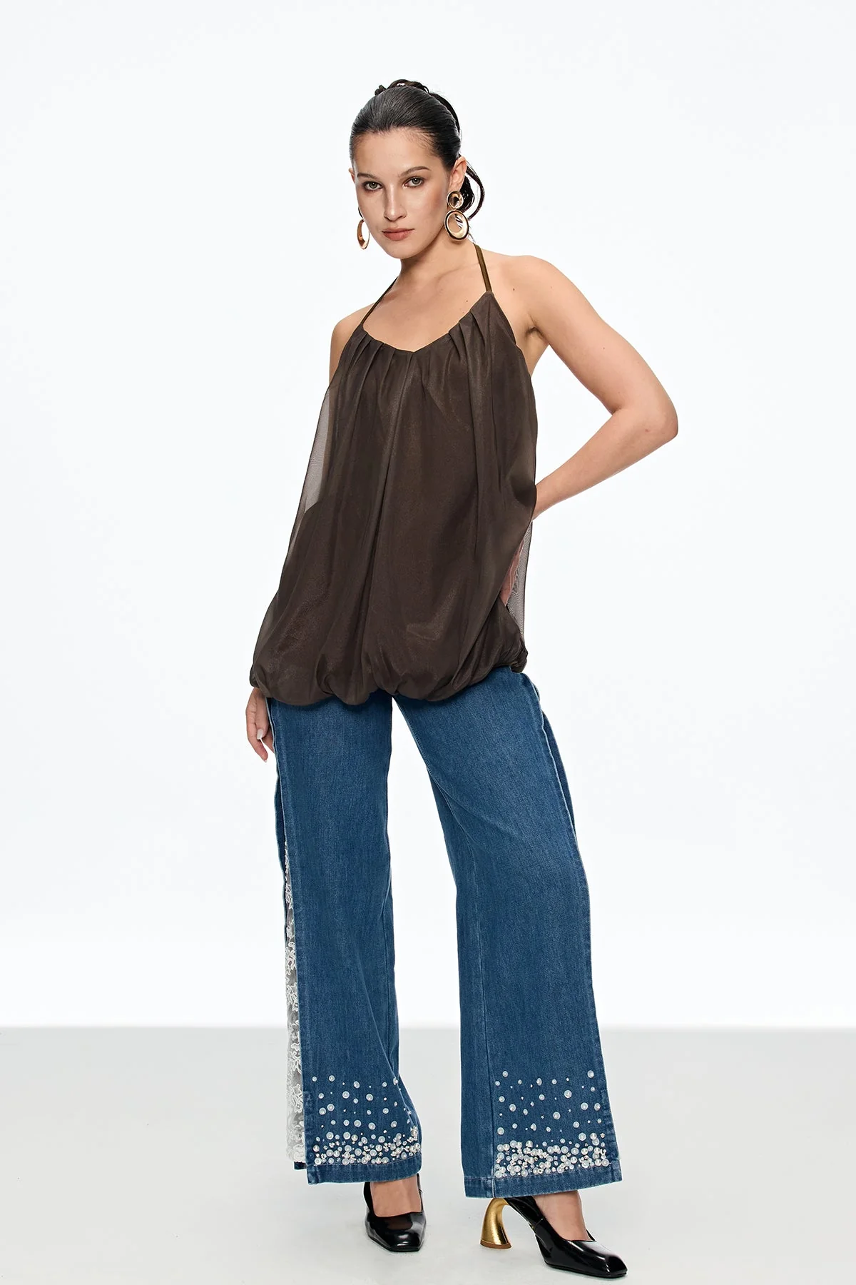 Ruched Halter Top in Cairo Style