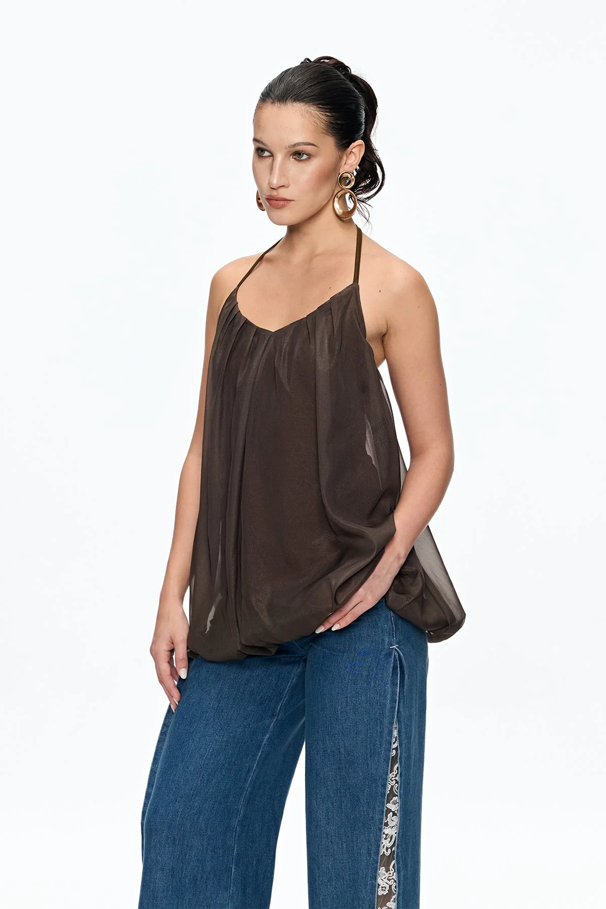Ruched Halter Top in Cairo Style