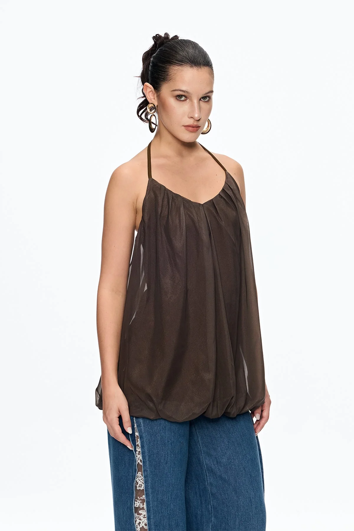 Ruched Halter Top in Cairo Style