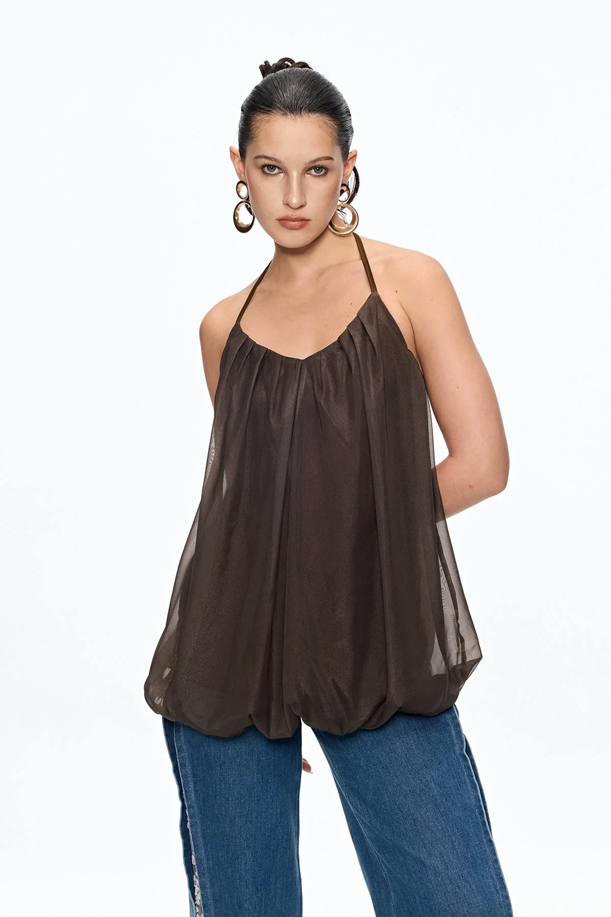 Ruched Halter Top in Cairo Style