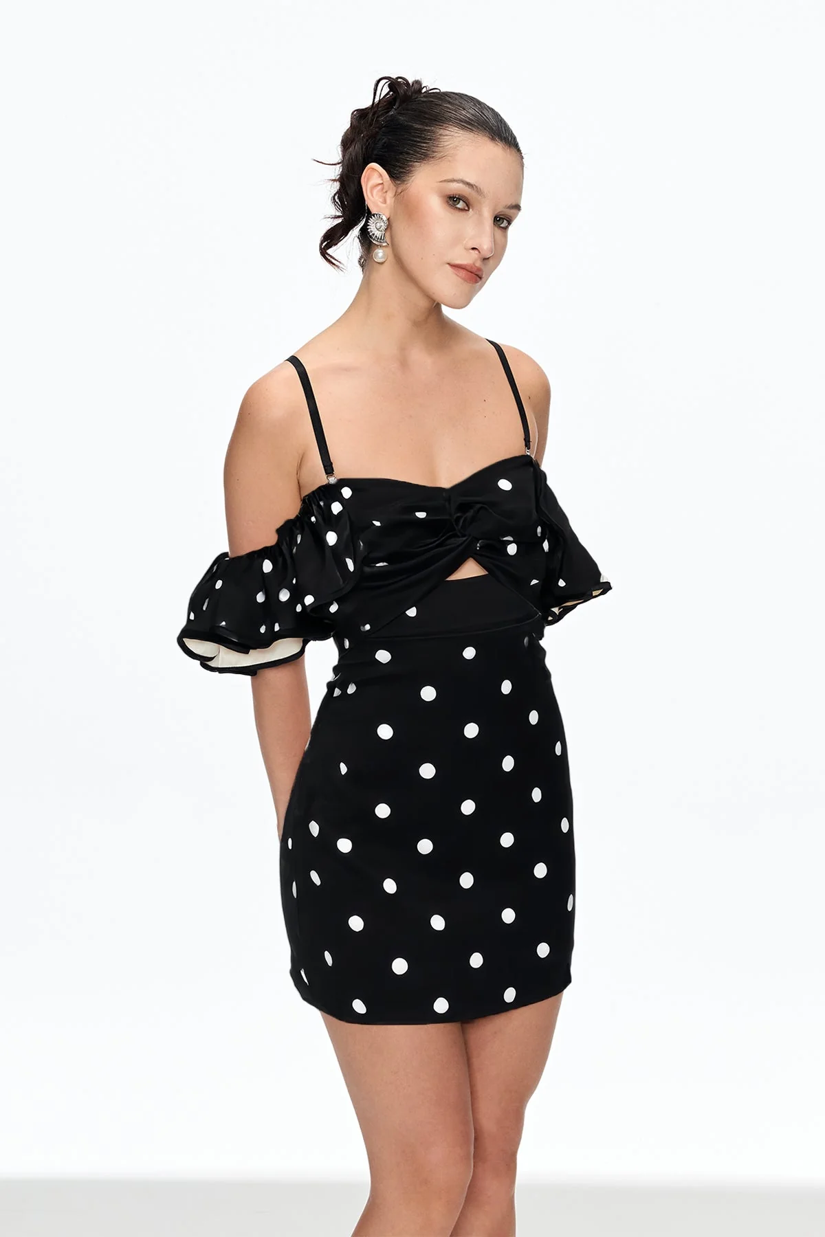 Black Off Shoulder Mini Dress - Elegant & Youthful Style