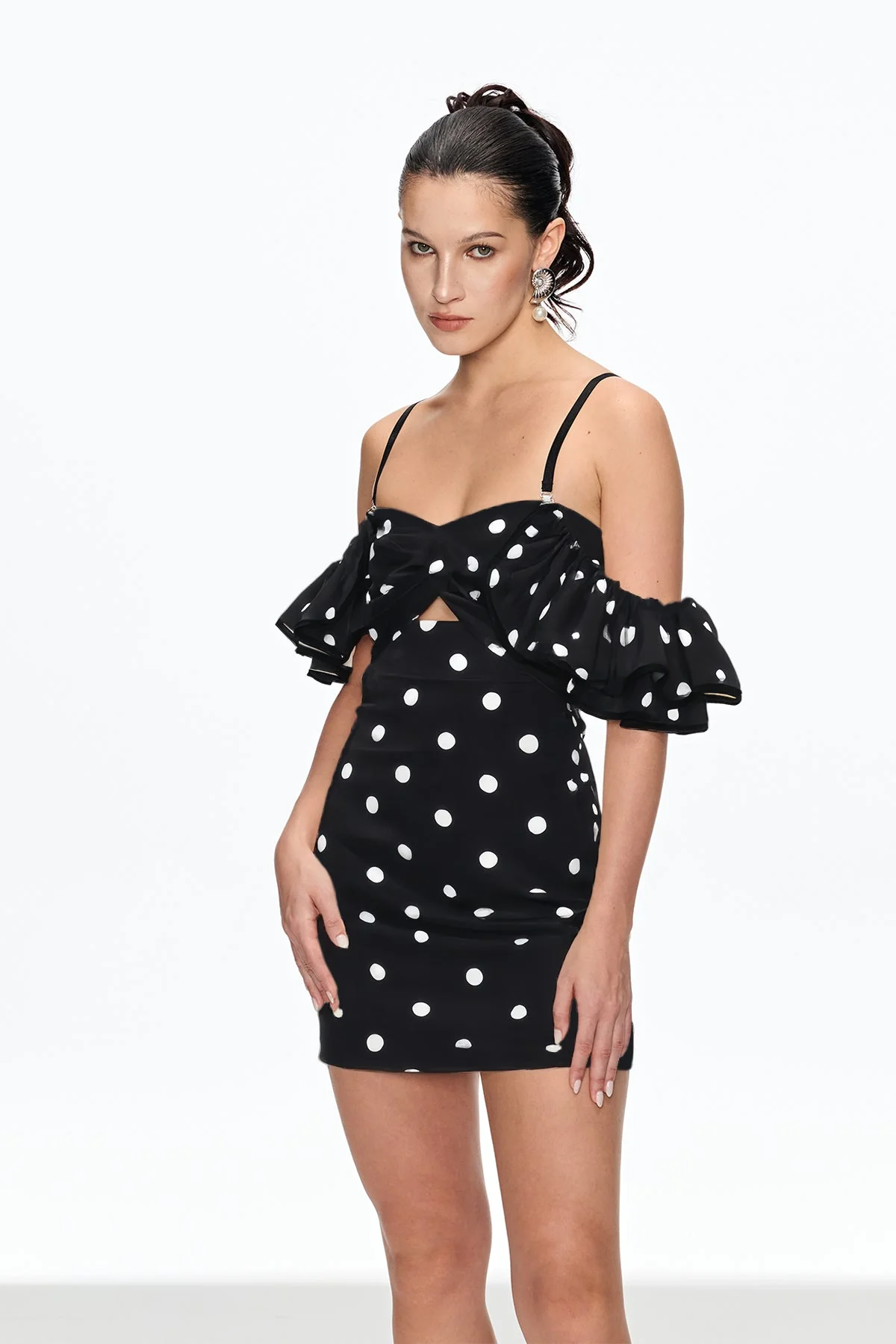 Black Off Shoulder Mini Dress - Elegant & Youthful Style