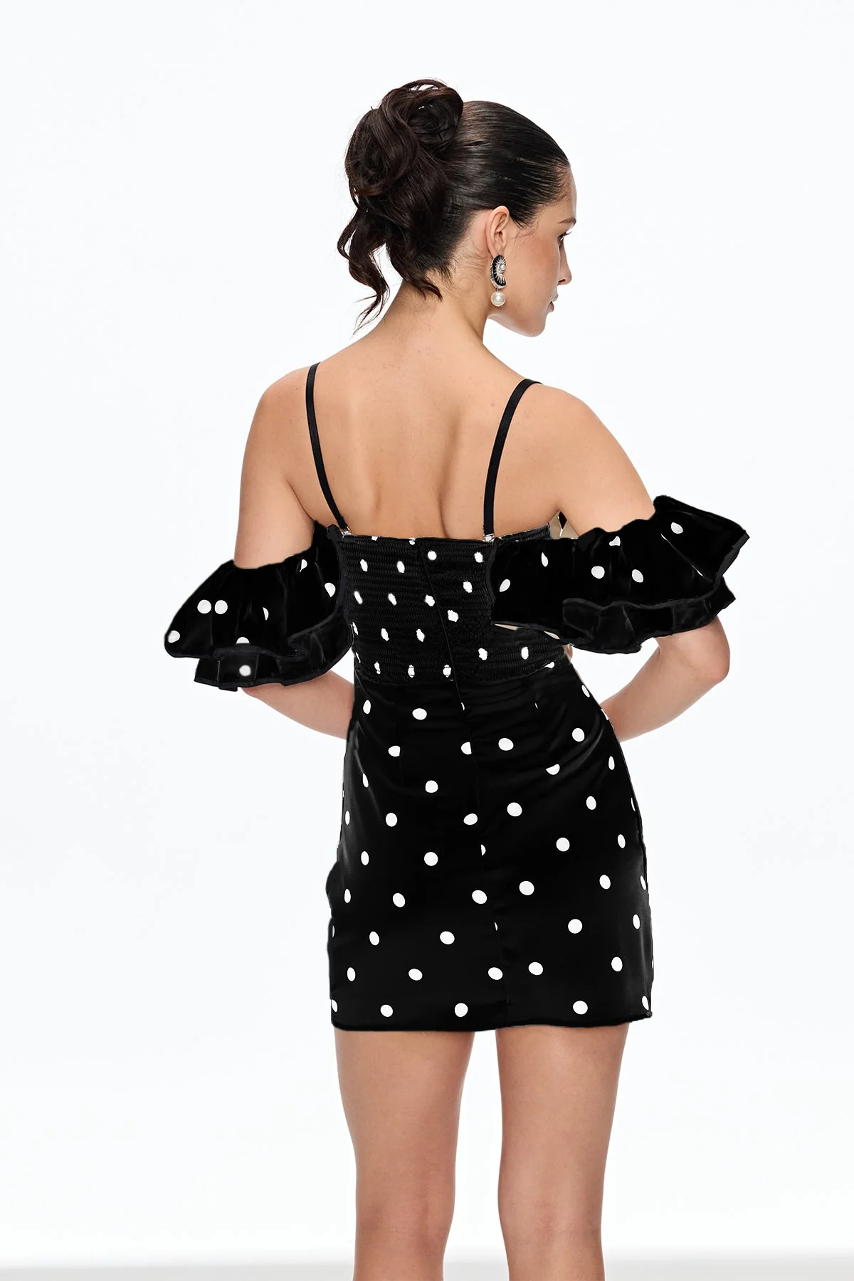 Black Off Shoulder Mini Dress - Elegant & Youthful Style