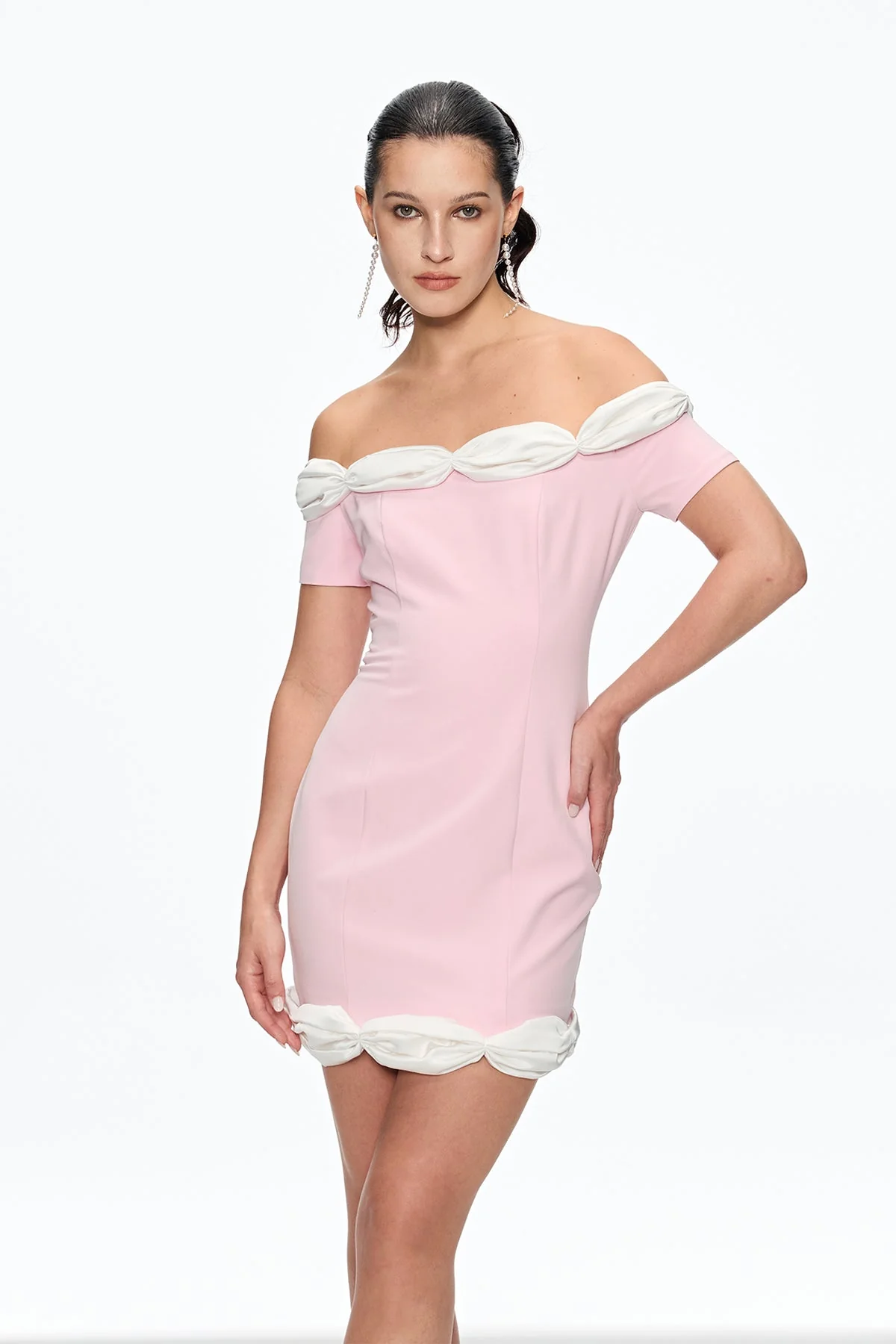 Pink Off Shoulder Mini Dress - Chic & Versatile