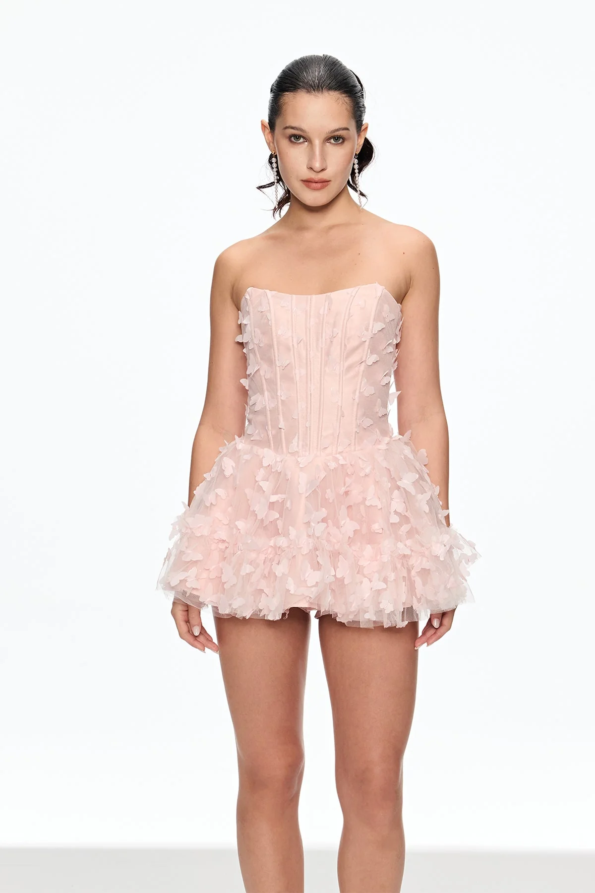 Pink Butterfly Corset Mini Dress