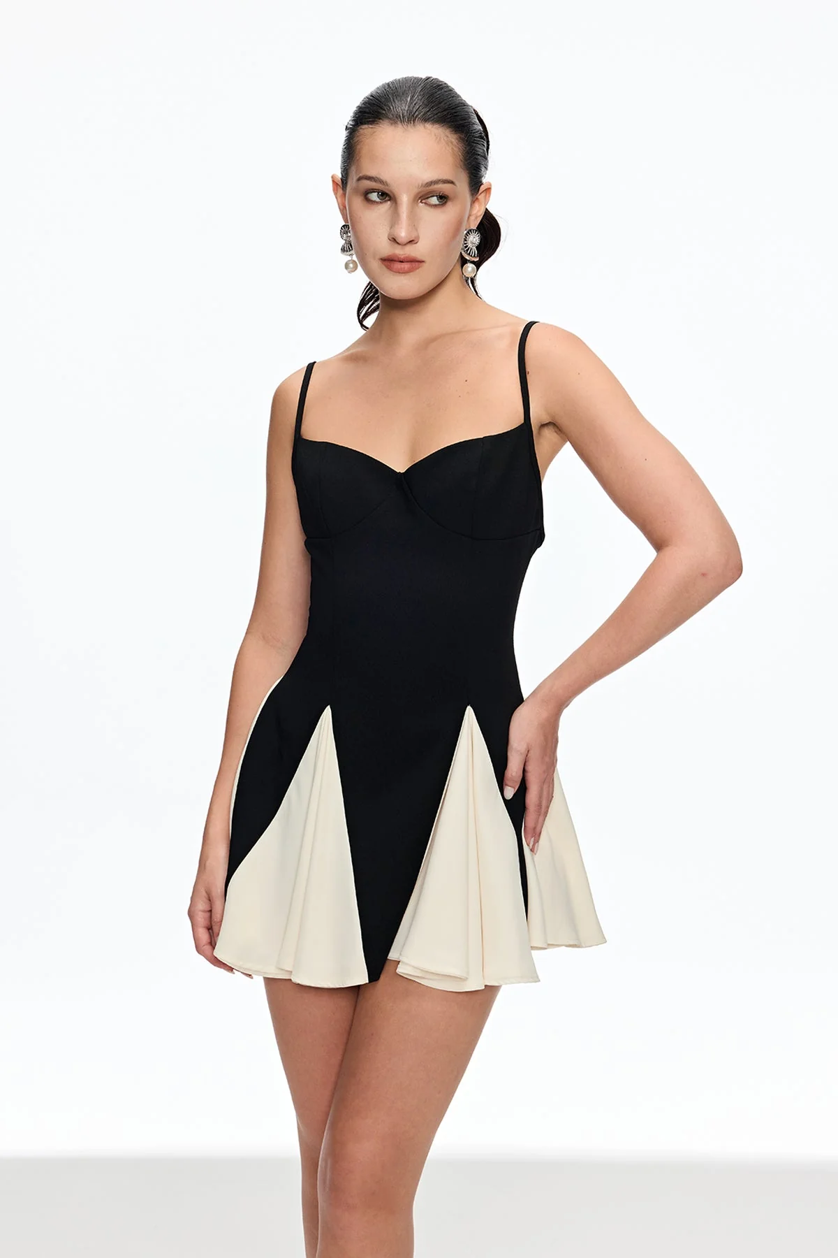 Modern Ruched Spaghetti Strap Mini Dress