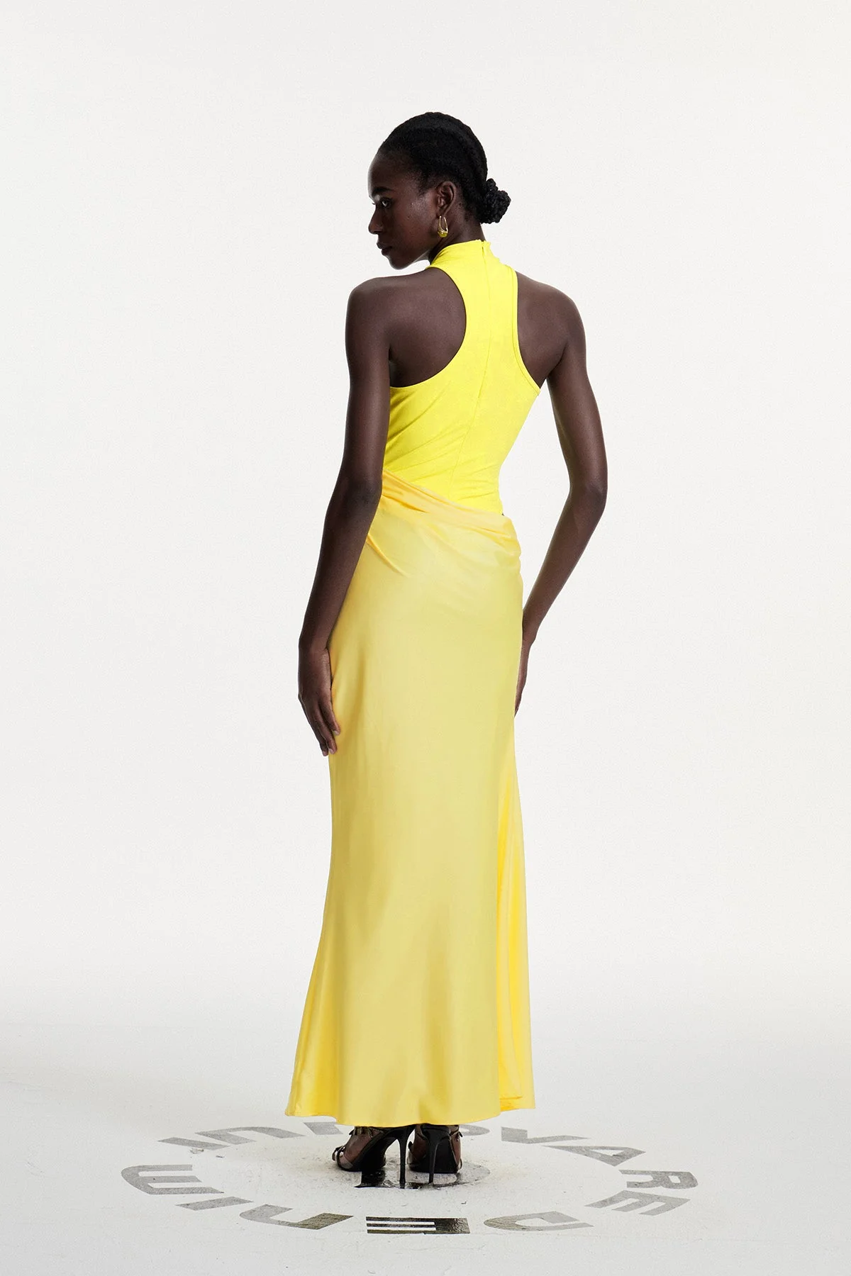 Yellow Satin Tank Top Maxi Dress - Elegant Chic Sleeveless Design