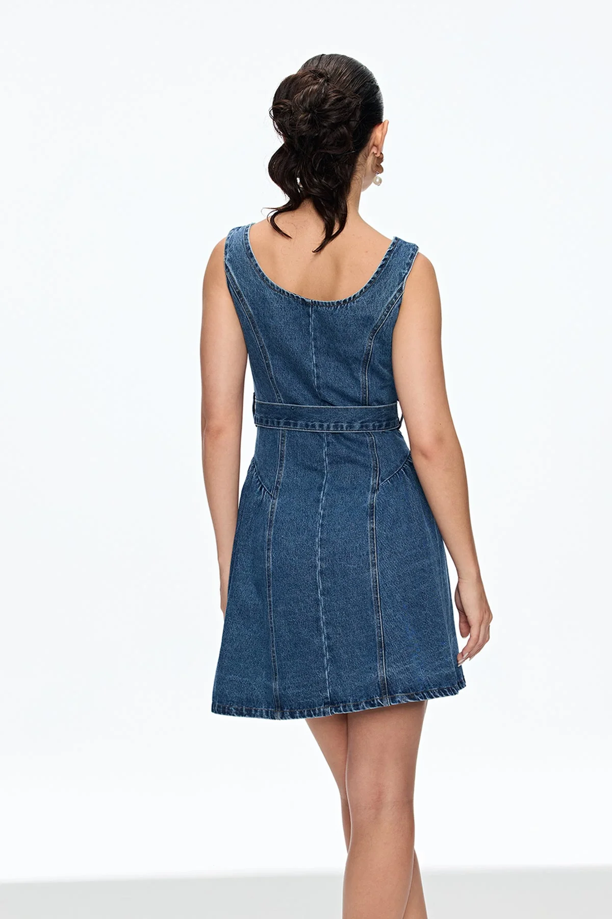 Sleek Blue Denim Mini Dress for Urban Edge Styling