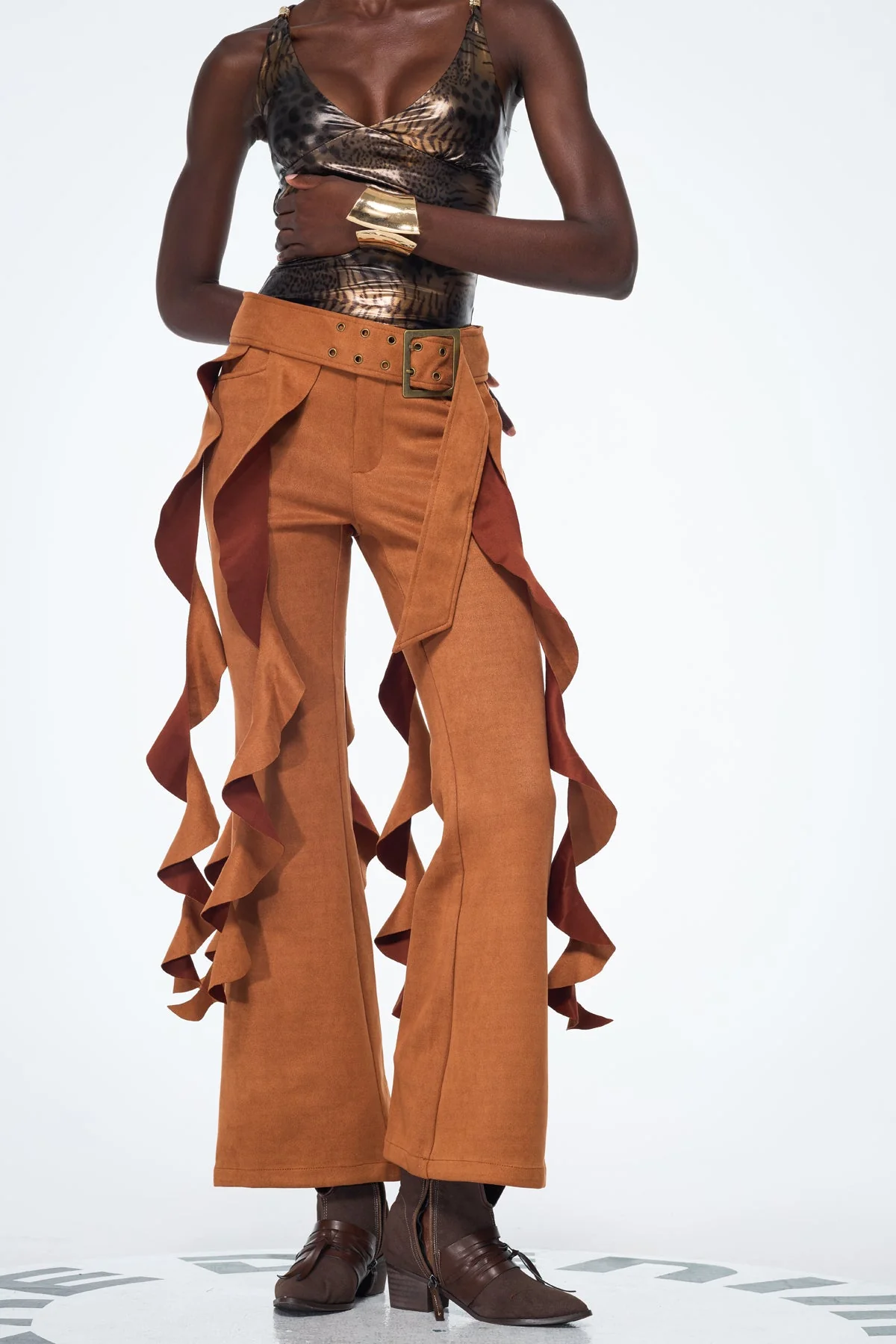 Boho Fringe Orange Pants - Trendy Urban Edge Style