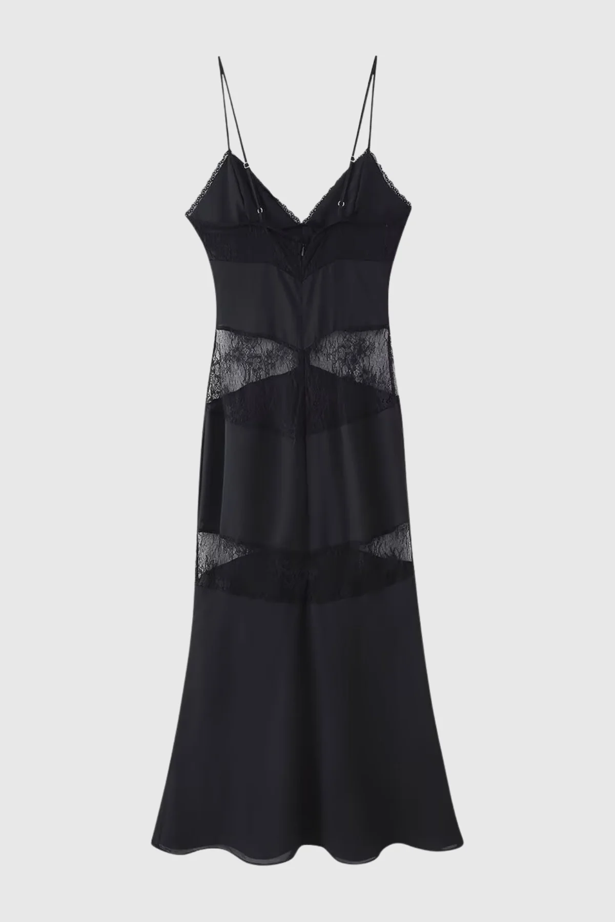Black Floral Lace Maxi Dress - Elegant Cutout Design