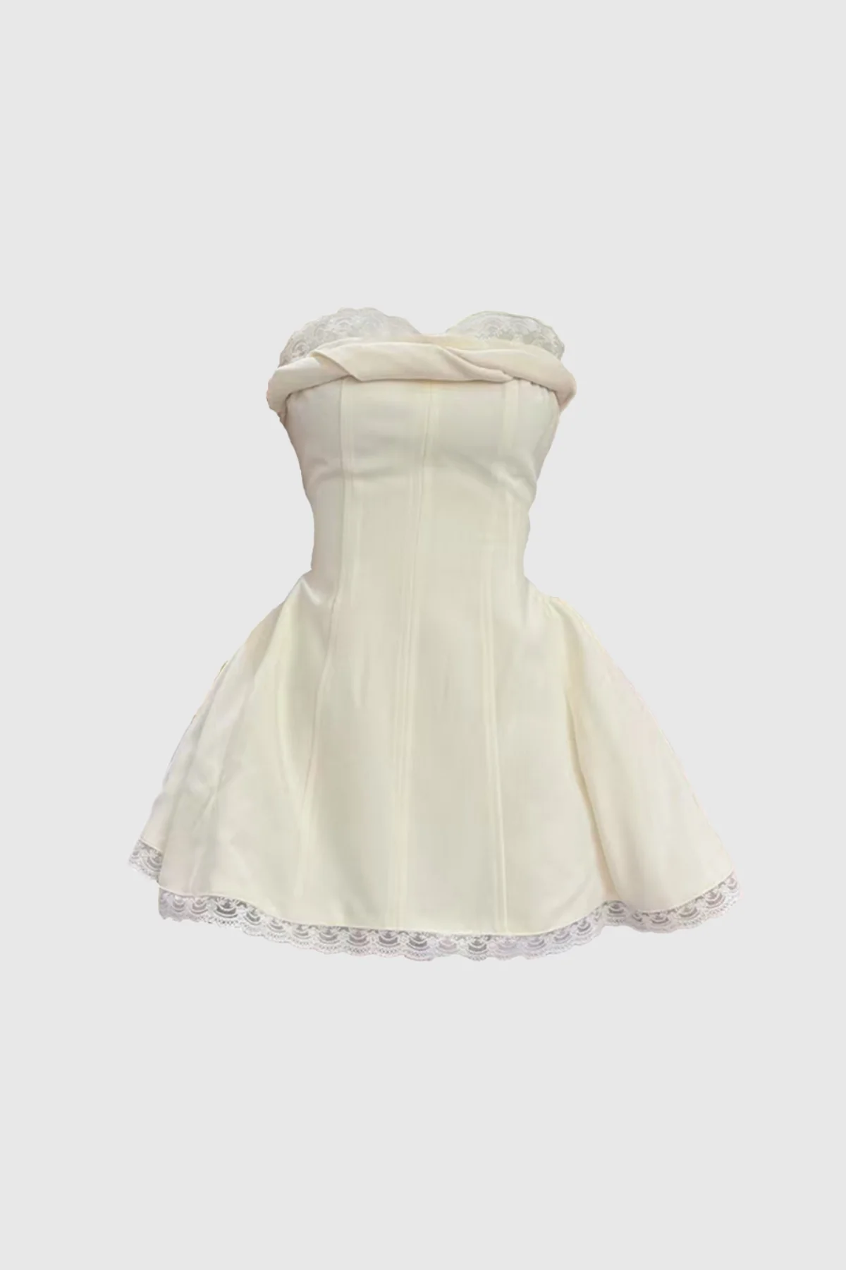 White Lace Strapless Mini Dress - Elegant Special Occasion Attire