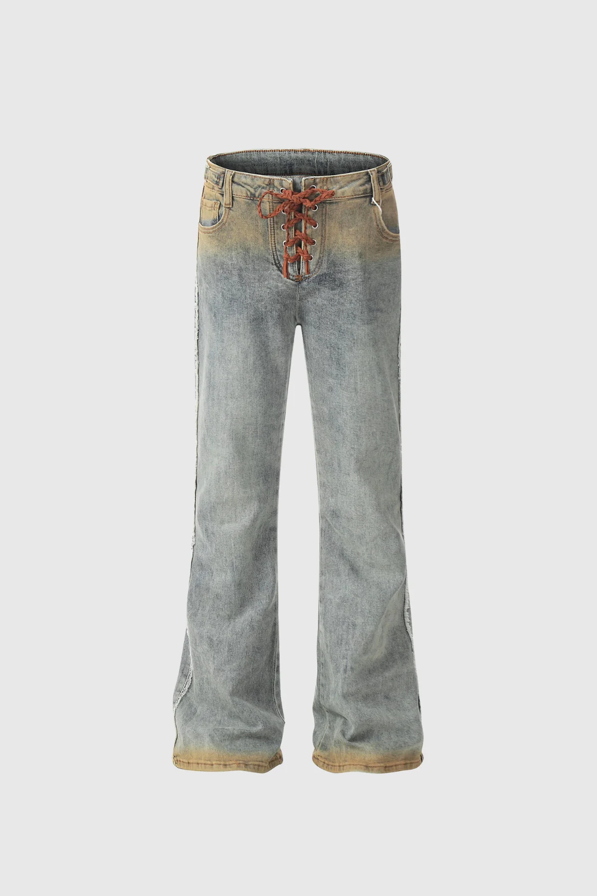 Hayley Lace-Up Denim Jeans - Premium Quality Tailored Fit