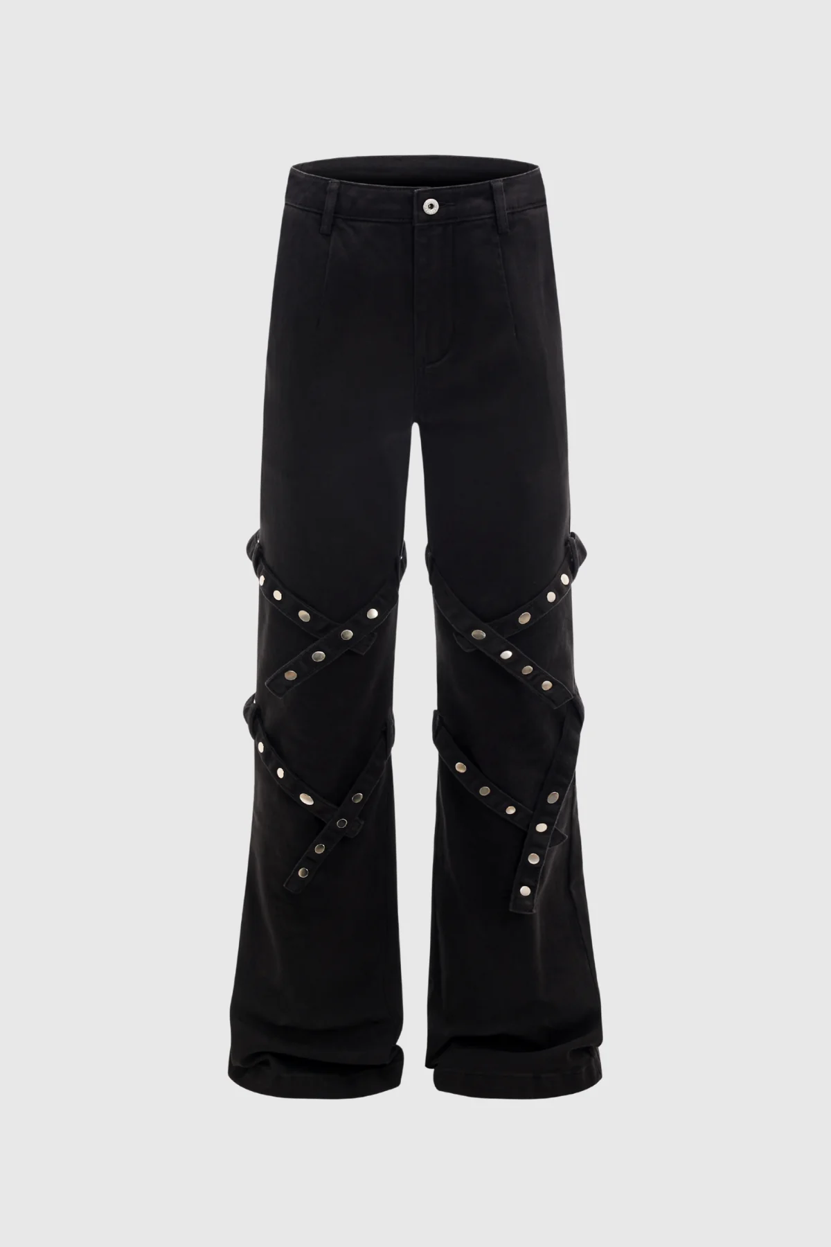 Deconstruct Button Black Jeans