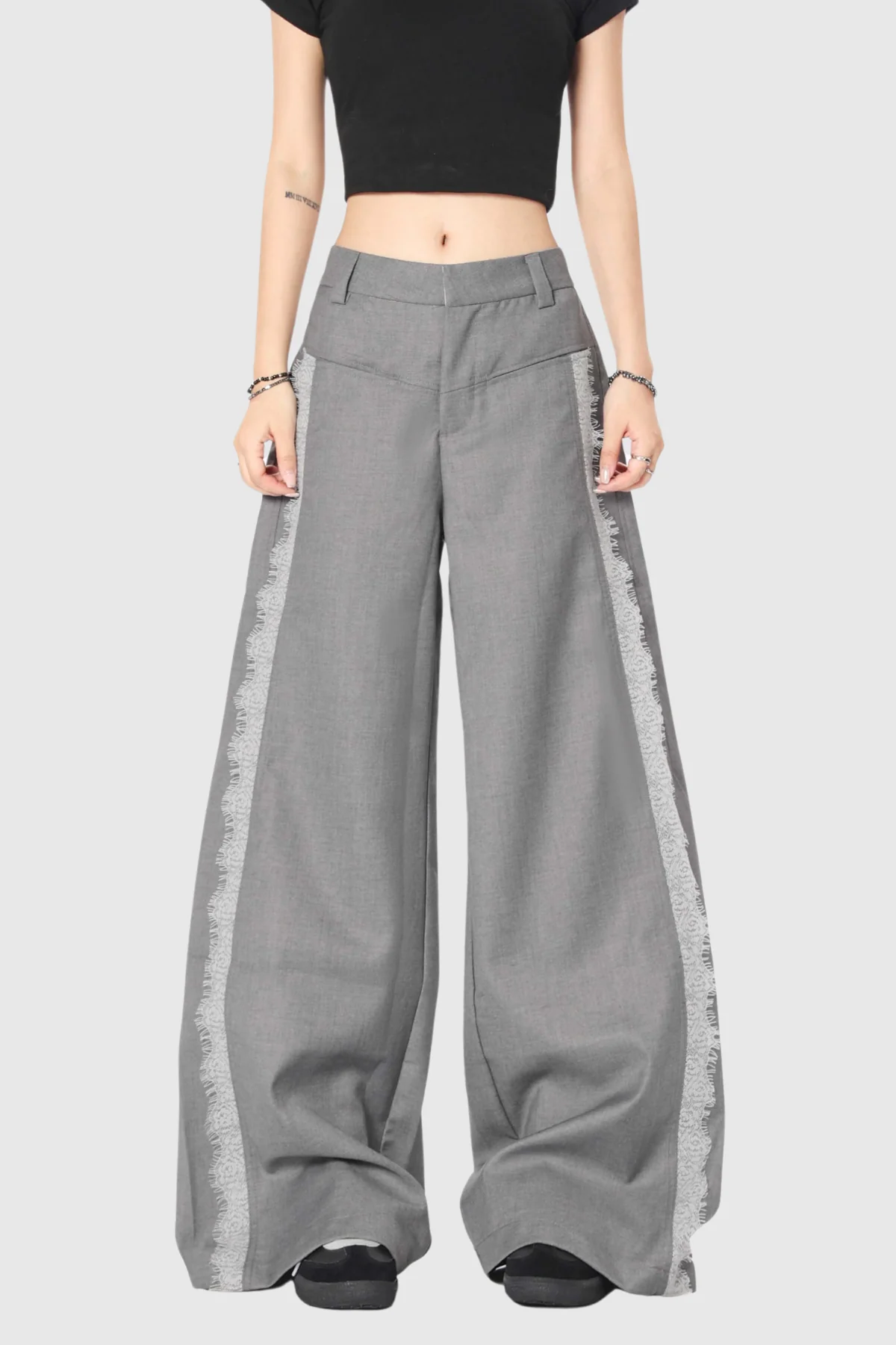 Grey Lace Pants for Sophisticated Styling