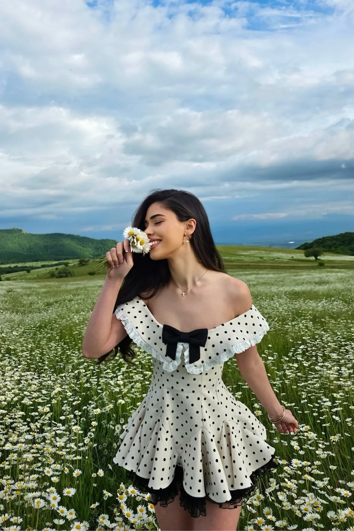 White Lace Ruffle Mini Dress for Women