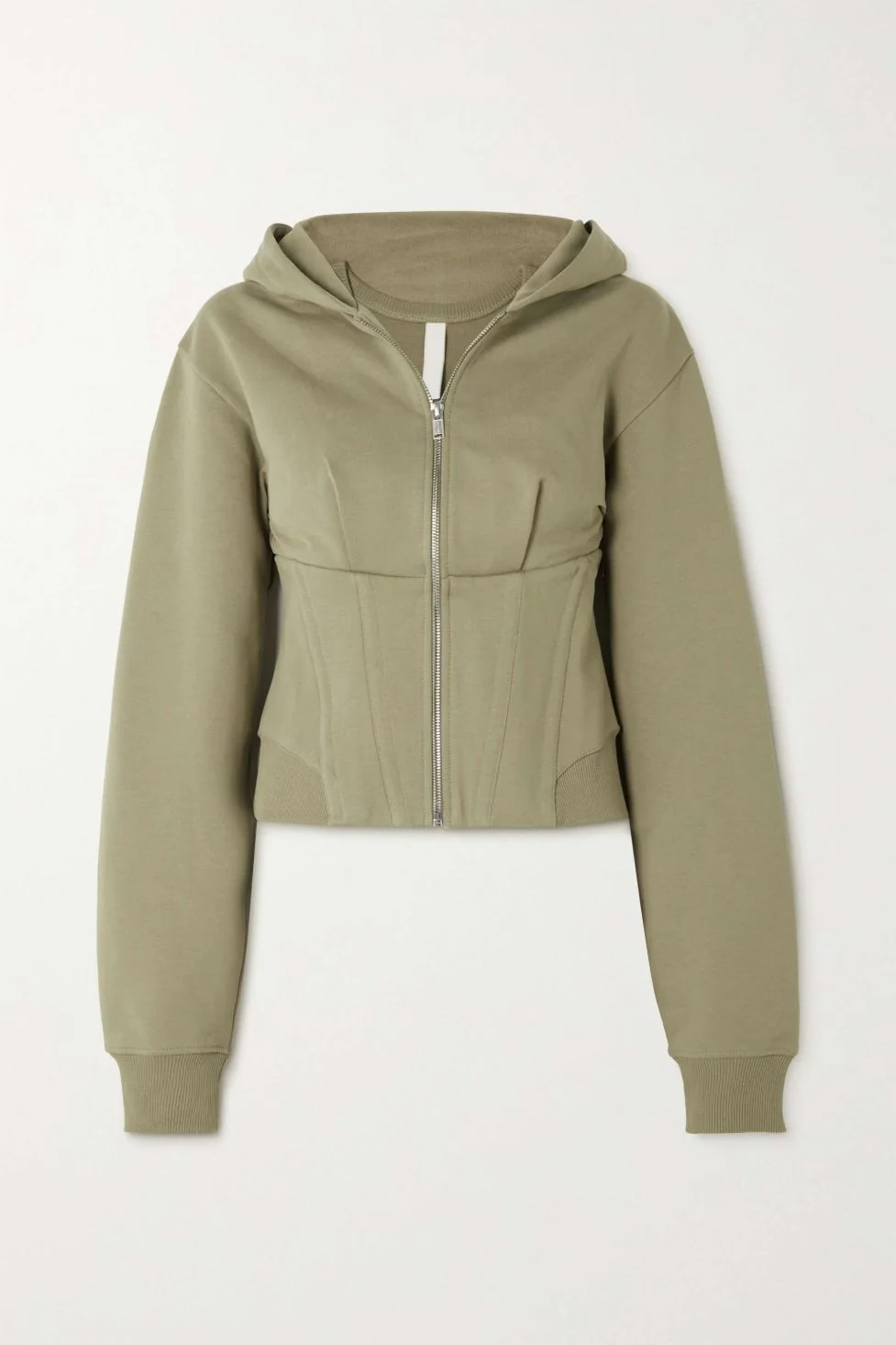 Green Cotton Hooded Top for Women