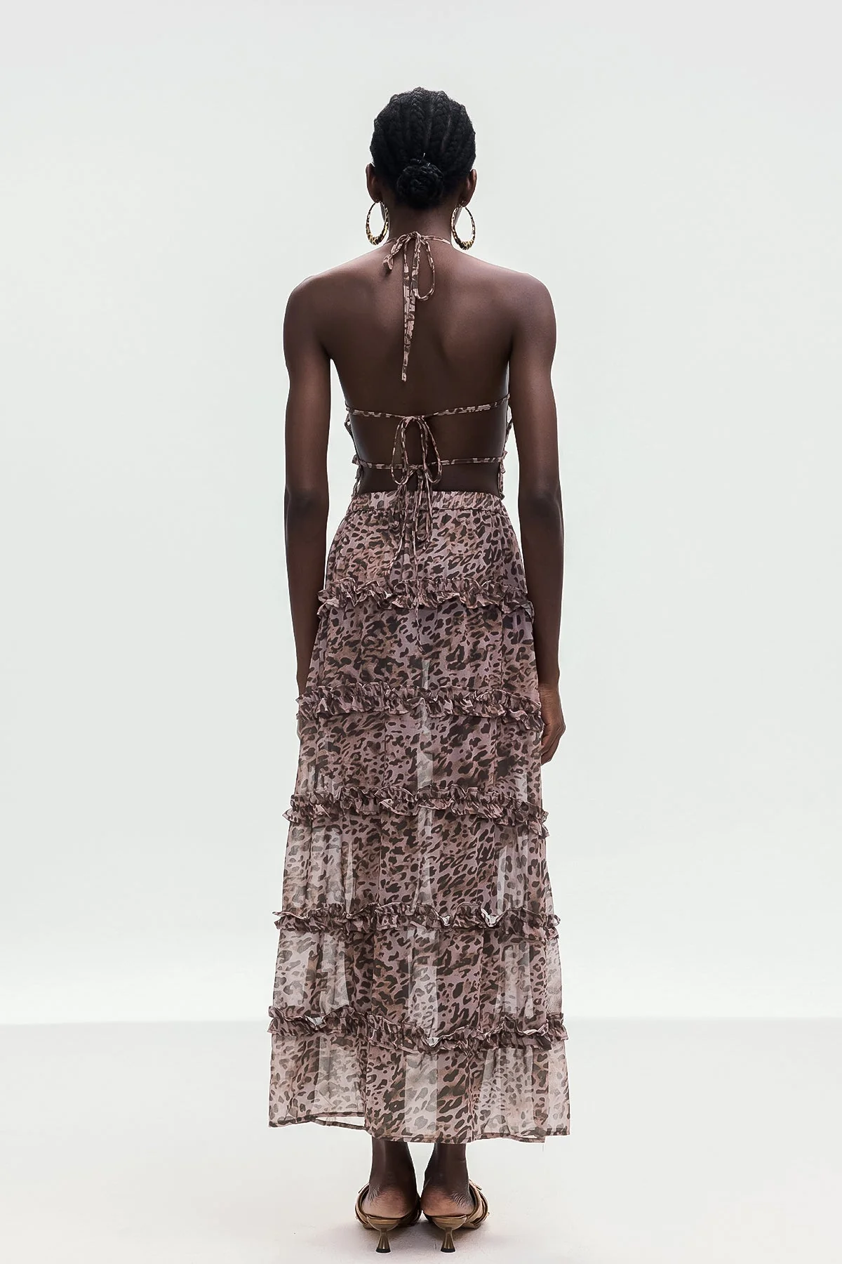 Leopard Ruffle Skirt Set - Stylish Animal Print Ensemble