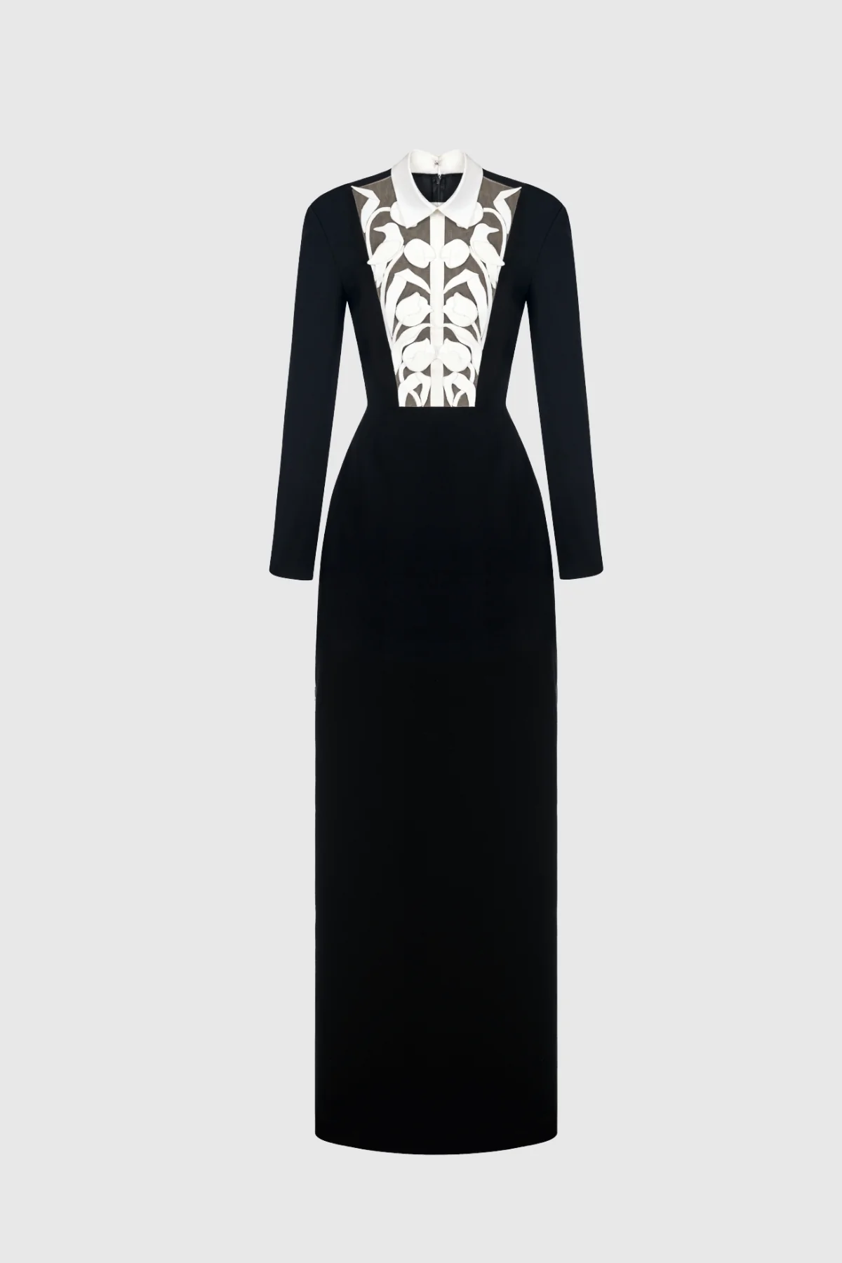 Floral Cutout Maxi Dress in Black | Elegant Chic Design