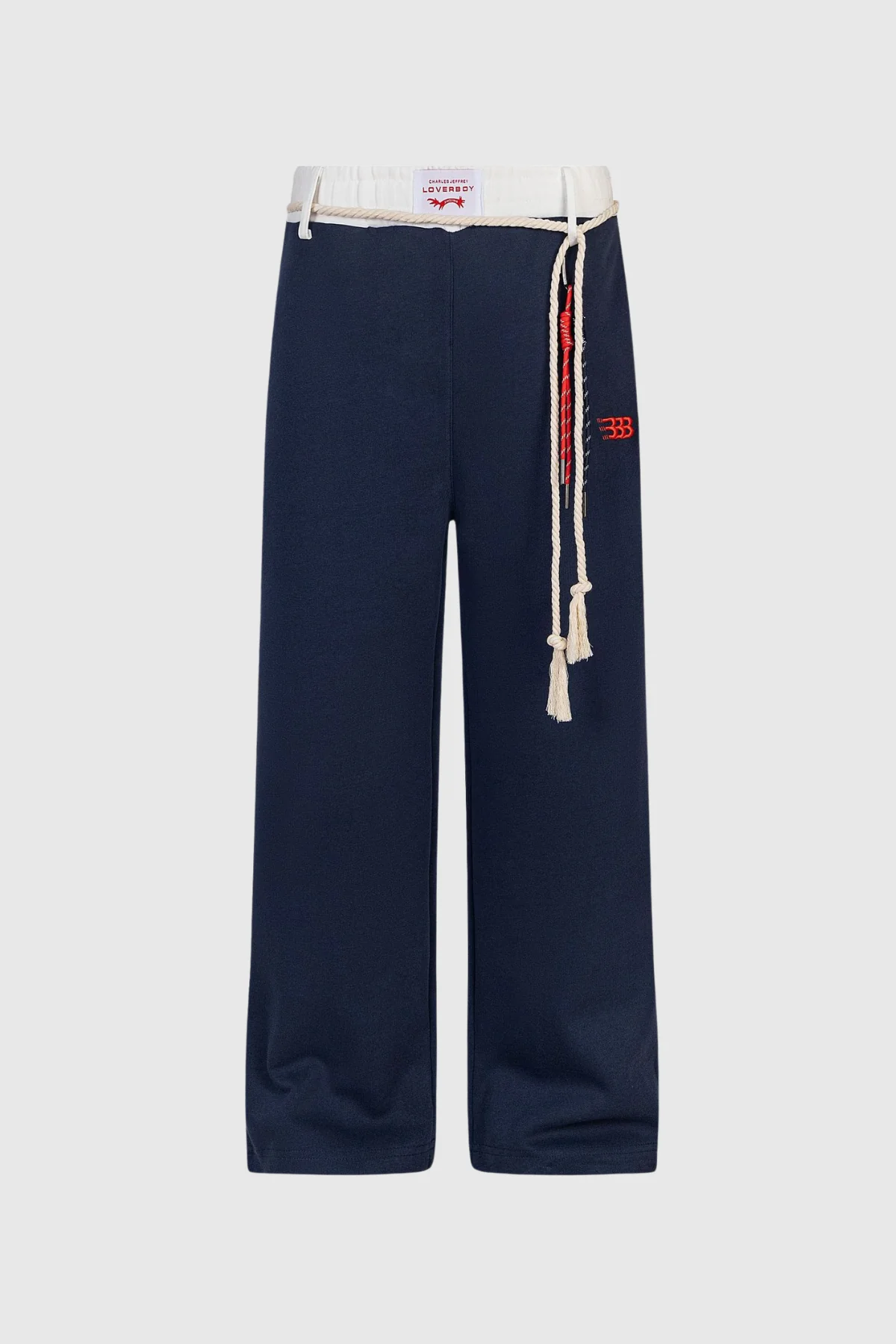 Blue Fringe Detail Pants with Dynamic Movement